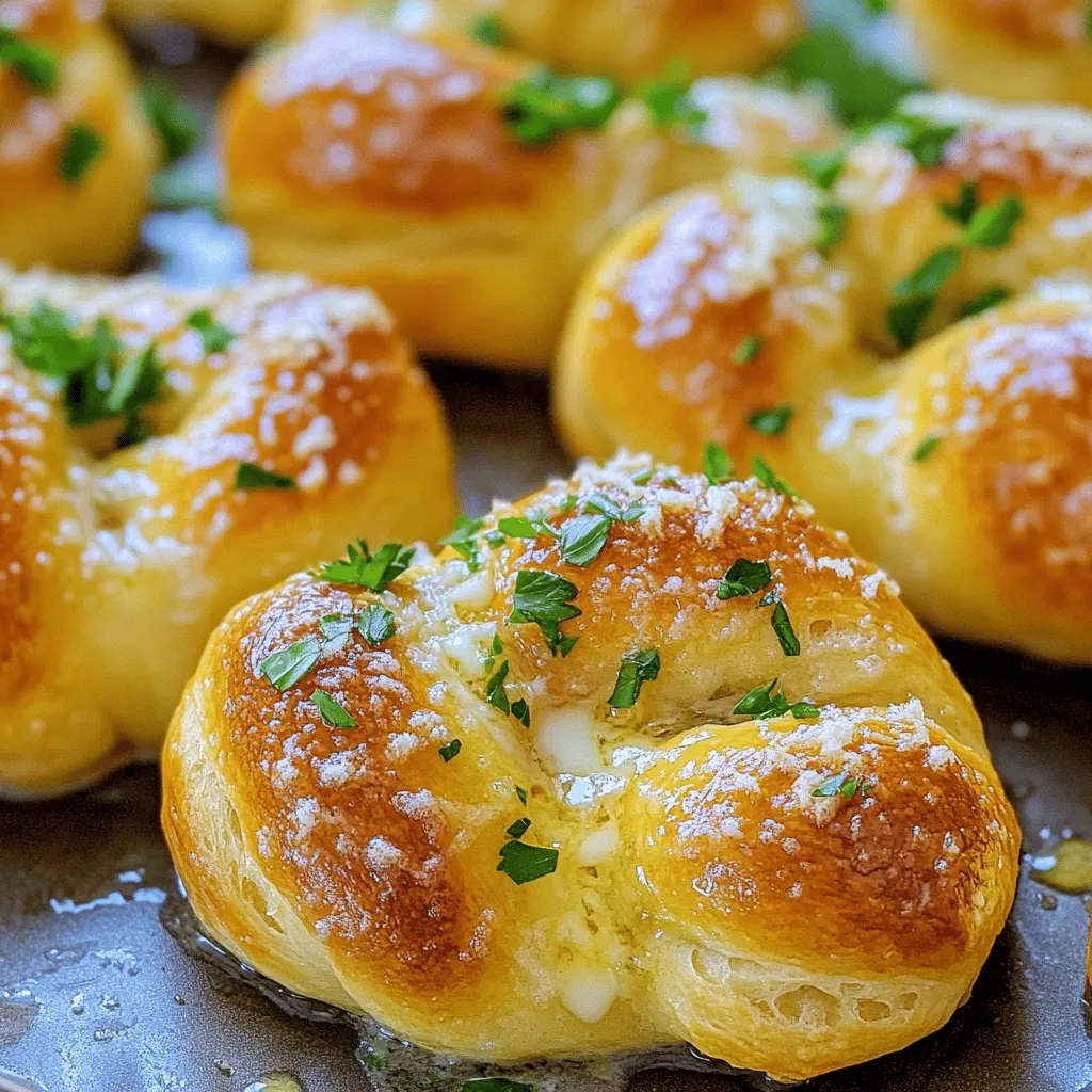 To make garlic knots, you need a few key items. Here’s what you will use: - 1 package (1.5 lbs) pizza dough (store-bought or homemade) - 4 cloves garlic, minced - 1/2 cup unsalted butter, melted - 1 teaspoon dried oregano - 1/4 cup grated Parmesan cheese - 1/4 cup fresh parsley, chopped - Salt to taste