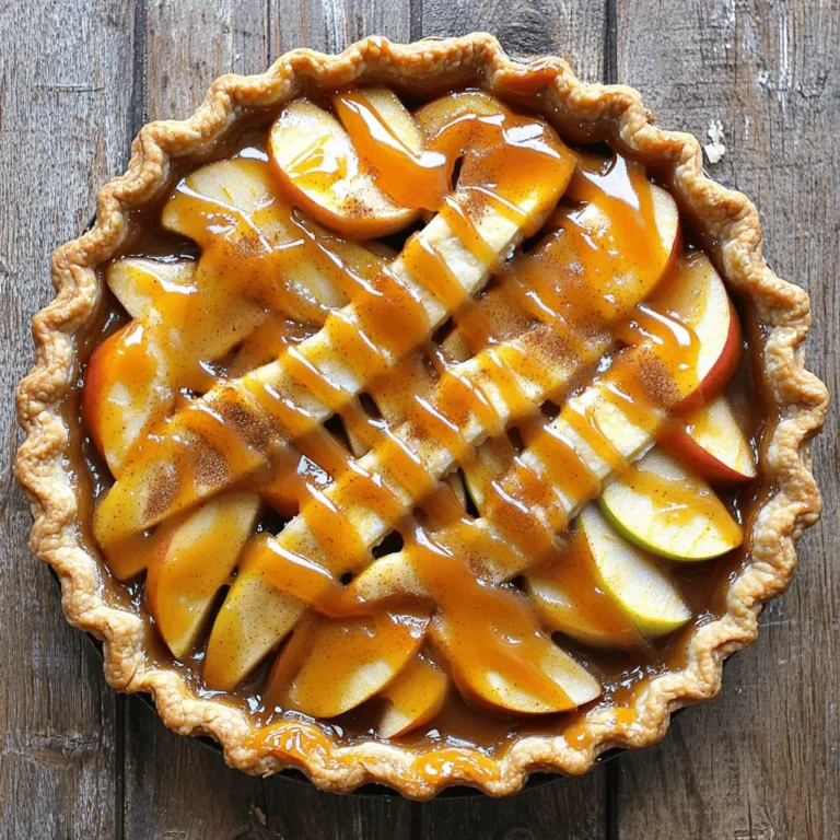 To make easy caramel apple pies, gather these main ingredients: - 4 medium apples (Granny Smith or Honeycrisp), peeled, cored, and sliced - 1 cup brown sugar - 1 teaspoon cinnamon - 1/4 teaspoon nutmeg - 2 tablespoons lemon juice - 1 tablespoon cornstarch - 1 package of pre-made pie crusts (usually comes with two crusts) - 1/2 cup caramel sauce (store-bought or homemade) Choosing the right apples is key. Granny Smith apples add a tart flavor, while Honeycrisp offers sweetness and crunch. Both types work well in pies. The mix of brown sugar, cinnamon, nutmeg, and lemon juice enhances the apple flavor. The lemon juice brightens the dish. Cornstarch helps thicken the filling during baking. Using pre-made pie crusts saves time. They are easy to roll and fit your pie dish perfectly. The caramel sauce adds a rich sweetness. You can use store-bought or make your own for a personal touch. Consider these optional ingredients to elevate your pie: - 1 egg, beaten (for egg wash) - Whipped cream or vanilla ice cream for serving An egg wash gives your crust a golden finish. It also makes the pie look appetizing. Serving the pie with whipped cream or vanilla ice cream adds creaminess. It balances the sweet and tart flavors of the pie perfectly. For the full recipe and step-by-step instructions, check out the [Full Recipe]. Start by mixing the filling ingredients. In a large bowl, combine the sliced apples, brown sugar, cinnamon, nutmeg, lemon juice, and cornstarch. Stir this mixture gently until the apples are well-coated. Let it sit for about 15 minutes. This step allows the apples to release juices and soak up the flavors. Next, it's time to assemble the pie. Roll out one pie crust and press it into a 9-inch pie dish. Make sure to trim any extra crust hanging over the edges. Spoon the apple mixture into the crust, arranging the apples neatly. Drizzle half of the caramel sauce over the filling for extra sweetness. Now, roll out the second pie crust. You can cover the apples with the whole crust or cut it into strips to create a lattice design. If you choose the whole crust, don’t forget to cut slits for steam vents. Brush the top crust with the beaten egg. This gives the pie a beautiful, shiny finish. Preheat your oven to 425°F (220°C). Place the pie in the oven and bake for 25-30 minutes. Look for a golden-brown crust and tender apples. After baking, take the pie out and let it cool for a few minutes. Drizzle the remaining caramel sauce on top before slicing. Enjoy this easy caramel apple pie with friends or family! How to prevent a soggy crust To stop your crust from getting soggy, you can pre-bake it. Roll out your crust and fit it into your pie dish. Then, poke small holes in the bottom with a fork. Bake it for about 8 minutes before adding the filling. This helps create a barrier against moisture. Enhancing flavors with spices Spices can make your pie shine. I love using cinnamon and nutmeg to bring warmth. You can also add a pinch of ginger or allspice for an extra kick. Just mix them in with the apples, and you’ll taste the difference. Monitoring baking time and temperature Keep an eye on your pie while it bakes. Set your timer for 25 minutes, but check for doneness at 20 minutes. Look for a golden crust and bubbling filling. If the top browns too fast, cover it with foil. Importance of egg wash for shine Brushing the top crust with a beaten egg gives it a lovely shine. It makes your pie look more appealing. Just use a pastry brush to apply it before baking. This simple step enhances the pie’s visual charm. For the full recipe, check out the [Full Recipe]. {{image_2}} You can make your caramel apple filling even more exciting. One way is by adding nuts or raisins. Nuts add a nice crunch, while raisins bring sweetness. Try chopped walnuts or pecans for a rich flavor. Just mix them in with the apples. You can also change the spice mix. Instead of just cinnamon, add ginger or clove. Ginger gives a zing, and clove offers warmth. A little pinch can change the whole taste. Experiment with these spices to find your favorite. If you want a change from the classic pie crust, consider gluten-free options. You can find pre-made gluten-free crusts at most stores. These allow everyone to enjoy the pie without worry. Another fun idea is using phyllo dough. Phyllo makes the pie light and crispy. Layer the dough for a different texture. Just brush it with butter between the layers for flavor. It adds a nice crunch and looks pretty too. For the full recipe, you can check the Easy Caramel Apple Pies section above. To keep your Easy Caramel Apple Pie fresh, store it in the fridge. Place the pie in an airtight container. If you don’t have one, cover it tightly with plastic wrap. It will stay good for up to four days. You can also freeze the pie for later. Wrap it well in plastic wrap and then in aluminum foil. This helps to prevent freezer burn. If stored this way, the pie lasts up to three months. Just remember to label it with the date so you know when to enjoy it! When you're ready to enjoy your pie again, you can reheat it in the oven. Preheat your oven to 350°F (175°C). Place the pie on a baking sheet and cover it loosely with foil. Heat for about 15-20 minutes. This method keeps the crust crisp. You can also use the microwave for a quick fix. Heat a slice on a microwave-safe plate for about 30-45 seconds. The crust may not be as crisp, but it will still taste delicious. For serving, add a drizzle of caramel sauce or a scoop of vanilla ice cream on top. This makes each bite even better! To make homemade caramel sauce, you need just a few ingredients. Here’s a simple recipe: - 1 cup granulated sugar - 6 tablespoons unsalted butter - 1/2 cup heavy cream - 1 teaspoon vanilla extract - A pinch of salt 1. Melt the sugar: In a medium saucepan, heat the sugar over medium heat. Stir constantly until it melts and turns a golden brown. 2. Add butter: Once melted, quickly add the butter. Stir until melted and combined. 3. Pour in cream: Slowly pour in the heavy cream while stirring. Be careful, as it will bubble up. 4. Finish it off: Remove from heat and stir in the vanilla and salt. Let it cool before using. This sauce adds a sweet touch to your caramel apple pie. You can store it in the fridge for up to two weeks. Yes, you can use frozen apples for this recipe. Here are some details to keep in mind: - Thawing: Make sure to thaw the apples completely before using them. Drain excess moisture to avoid a soggy pie. - Flavor: Frozen apples may have a softer texture after baking. They still taste great when mixed with spices and caramel. - Cooking time: You may need to bake the pie a little longer to ensure the apples cook through. Using frozen apples is a great option when fresh ones aren’t available. You can serve your caramel apple pie with several delicious pairings. Here are some ideas: - Whipped cream: A dollop of whipped cream adds a light texture. - Vanilla ice cream: The creamy taste of vanilla ice cream pairs perfectly with warm pie. - Coffee or tea: A warm drink complements the sweet flavors of the pie. - Caramel drizzle: Extra caramel sauce on top makes it even more indulgent. These options enhance the flavors and make your dessert experience even better. Enjoy! You can now make an easy and tasty caramel apple pie. We covered key ingredients, like selecting the right apples and using pre-made crusts. I shared step-by-step instructions for prepping, assembling, and baking your pie. Remember to try different flavors and spices too. Store leftovers well and enjoy them reheated. With these tips, you'll bake with confidence. Now, gather your ingredients and start your sweet creation! Enjoy every bite.
