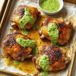 - 4 bone-in, skin-on chicken thighs - 2 tablespoons olive oil - 2 teaspoons cumin - 2 teaspoons paprika - 1 teaspoon garlic powder - 1 teaspoon onion powder - Salt and pepper to taste The chicken thighs are key to this dish. The skin adds flavor and keeps the meat juicy. I use olive oil for its rich taste and health benefits. Cumin and paprika give the chicken a warm, earthy flavor. Garlic and onion powder add depth. Don't forget the salt and pepper; they help all the other flavors shine. - 1 cup fresh cilantro leaves - 1/2 cup mayonnaise - 1/4 cup Greek yogurt - 1 jalapeño, seeded and roughly chopped - 2 tablespoons lime juice - 1 garlic clove, minced - Salt to taste The green sauce is what makes this dish special. The cilantro brings freshness, while mayonnaise and Greek yogurt add creaminess. A jalapeño gives it a kick, but you can adjust this to your taste. Lime juice brightens the flavors. The garlic adds zest, and salt pulls it all together. - Pair with Peruvian side dishes - Side options for a complete meal - Recommended beverages Serve this chicken with classic Peruvian sides. Think about rice, beans, or roasted veggies. You can even include a fresh salad. For drinks, a light beer or a fruity cocktail pairs well. The goal is to balance the rich chicken and sauce with lighter flavors. This way, every bite stays exciting. For the full recipe, check out the detailed steps above. To start, you need to prepare the marinade. In a bowl, mix 2 tablespoons of olive oil, 2 teaspoons of cumin, 2 teaspoons of paprika, 1 teaspoon of garlic powder, 1 teaspoon of onion powder, salt, and pepper. This mix adds great flavor. Next, coat the chicken well. Place the 4 chicken thighs in the marinade. Massage it into the meat to ensure every part is covered. This helps the chicken soak up the flavors. For the best taste, marinate for at least 1 hour. If you have time, let it sit overnight. The longer it marinates, the better it tastes. Now, let’s make the green sauce. In a food processor, combine 1 cup of fresh cilantro leaves, ½ cup of mayonnaise, ¼ cup of Greek yogurt, 1 seeded jalapeño, 2 tablespoons of lime juice, and 1 minced garlic clove. Blend until it’s smooth and creamy. Taste it and adjust the flavor. Add more salt or lime juice to enhance it. Refrigerate the sauce until you're ready to serve. This helps the flavors meld together. Preheat your oven to 425°F (220°C). This high heat gives the chicken a crispy skin. Place the marinated chicken thighs on a baking sheet lined with parchment paper. Make sure the skin side is up. Bake for 35-40 minutes. To check doneness, use a meat thermometer. The chicken should reach an internal temperature of 165°F (75°C). If you don't have a thermometer, check that the juices run clear. Enjoy the cooking process! This Peruvian chicken with green sauce is worth the effort. For the full recipe, check out the detailed instructions above. To get the most taste from your chicken, marinate it well. The key is to let it sit in the marinade for at least one hour. For even better flavor, try marinating overnight. The longer the chicken soaks, the more the spices will blend in. You can also swap out the olive oil for avocado oil for a different twist. To get crispy skin, bake the chicken on a wire rack over a baking sheet. This allows air to circulate and helps the skin crisp up. If you prefer grilling, cook it on medium-high heat for a nice char. Just remember to keep an eye on it to avoid burning. For a fun presentation, plate the chicken on a colorful dish. Drizzle the green sauce on top and add extra sauce in a small bowl for dipping. You can also sprinkle fresh cilantro on the plate for a vibrant look. This dish tastes great and looks even better! {{image_2}} You can switch the chicken for other meats. Try using pork or turkey. Each meat adds a new taste. For a vegetarian option, use hearty vegetables. Grilled portobello mushrooms or eggplant work well. These choices keep the dish tasty and satisfying. Want it spicier? Add more jalapeños to the green sauce. You can even use a hotter pepper. If you like fresh herbs, try adding mint or parsley. These herbs give a unique twist to the sauce. Experimenting with spices can also change the dish's flavor. Try adding smoked paprika or a hint of cumin for depth. If you're gluten-free, this recipe is safe for you. All ingredients are naturally gluten-free. For a lower-fat option, use less mayonnaise. You can replace it with more Greek yogurt. This keeps the creamy texture while cutting down on fat. Enjoy the same great taste with these easy swaps. To keep your Peruvian chicken fresh, use airtight containers. Glass or plastic containers work well. Store the chicken and green sauce separately for best results. In the fridge, the chicken lasts about 3 to 4 days. The green sauce stays fresh for about 1 week. When you reheat, moisture is key. Use the oven to keep the chicken crispy. Preheat the oven to 350°F (175°C). Cover the chicken with foil to trap steam. Heat for about 20 minutes. The microwave is faster but may dry out the chicken. If you use it, add a splash of water to keep it moist. You can freeze the chicken and green sauce separately. Wrap the chicken tightly in foil and place it in a freezer bag. It stays good for about 2 to 3 months. For the green sauce, use a freezer-safe container. Thaw both in the fridge overnight before reheating. This method preserves flavor and texture. Peruvian Chicken with Green Sauce, also known as Pollo a la Brasa, features juicy, marinated chicken. It gets its flavor from spices like cumin and paprika. The green sauce, called salsa verde, is fresh and zesty. It combines cilantro, mayonnaise, and jalapeño for a kick. Together, these elements create a bright and hearty dish you’ll love. Yes, you can prepare the chicken and sauce ahead of time. Marinate the chicken a day before cooking. This will deepen the flavors. You can also make the green sauce in advance. Store it in the fridge until you're ready to serve. This saves time on busy days. Peruvian chicken pairs well with many sides. Here are some popular options: - Rice: White or cilantro lime rice works great. - Beans: Black beans or Peruvian beans add protein. - Salad: A fresh salad with avocado and tomatoes brightens the meal. - Plantains: Fried sweet plantains offer a nice crunch. These sides complete your meal and add to the flavor. This recipe blends tasty chicken and bright green sauce. You gather simple ingredients and follow easy steps. Marinating boosts flavor while baking gives crispy skin. No need for fancy skills—anyone can master this dish. You can modify it for various diets and add your touch. Enjoy your Peruvian chicken feast, knowing you made it yourself!