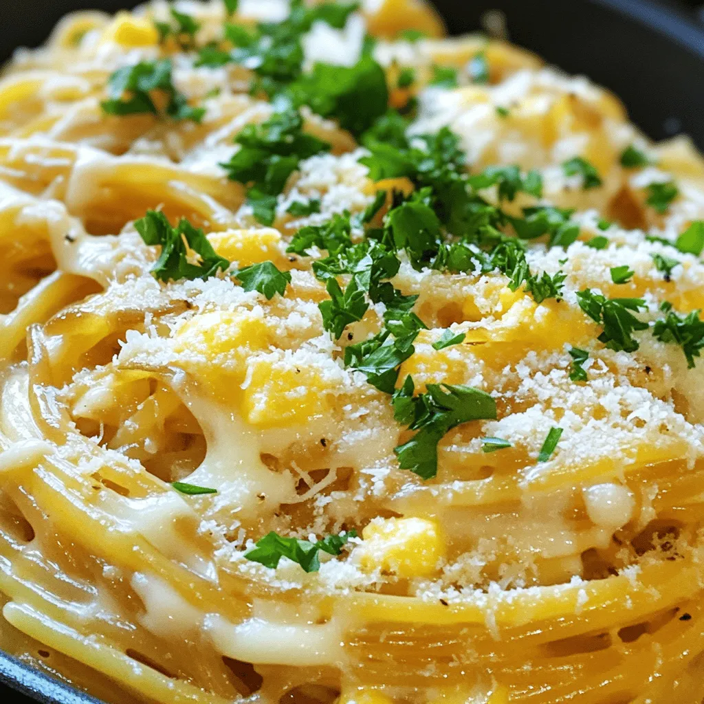 - 12 oz (340g) spaghetti or linguine - 3 large yellow onions, thinly sliced - 4 cloves garlic, minced - 4 cups vegetable broth - 1 teaspoon dried thyme - 2 tablespoons olive oil - 1 tablespoon balsamic vinegar - 1 cup grated Gruyère cheese - 1 cup grated Parmesan cheese - Salt and pepper to taste - 1 tablespoon fresh parsley, chopped (for garnish) For this One Pot French Onion Pasta, the ingredients come together to create a simple yet rich dish. The yellow onions provide a sweet base when they caramelize, while the garlic adds depth. The vegetable broth brings everything together in a hearty way. The cheeses, Gruyère and Parmesan, create a creamy texture that makes every bite feel special. You can also adjust the salt and pepper to match your taste. Fresh parsley adds a pop of color and a hint of taste on top. This list makes it easy to gather what you need for the recipe. If you want to explore more, check out the Full Recipe for specific measurements and steps. - Heat 2 tablespoons of olive oil in a large pot. - Add 3 large yellow onions that are thinly sliced and a pinch of salt. - Cook the onions for 20-25 minutes. Stir often until they turn soft and golden. - After the onions are caramelized, add 4 cloves of minced garlic. - Cook for 2 more minutes until you smell the garlic. - Pour in 1 tablespoon of balsamic vinegar. Scrape the pot to get all the tasty bits. - Now, pour in 4 cups of vegetable broth and 1 teaspoon of dried thyme. - Add 12 oz of spaghetti or linguine to the pot. Stir well to cover the pasta in broth. - Reduce heat and let it simmer. Cook according to package directions for 9-11 minutes. - Once the pasta is cooked, reduce the heat to low. - Stir in 1 cup of grated Gruyère cheese and 1 cup of grated Parmesan cheese. - Mix until the cheese melts and becomes creamy. Adjust with salt and pepper to taste. For a full recipe, check the details above. Caramelizing onions is key to this dish. Start with large yellow onions. Slice them thinly for even cooking. Heat olive oil in your pot over medium heat. Add the onions and a pinch of salt. Stir occasionally and be patient. Cook low and slow for about 20-25 minutes. This builds rich, sweet flavors. If you rush, the onions may burn, not caramelize. For a creamy texture, choose cheeses wisely. Gruyère and Parmesan work best together. They melt well and add depth. If you're out of Gruyère, try Fontina or Emmental. Both give a similar flavor. To avoid clumping, add cheese slowly. Stir it in off the heat to blend smoothly. You want a creamy sauce, not a lumpy mess. Timing is critical when cooking pasta. Add it after the broth starts to boil. Stir it often while it cooks. This helps prevent sticking. Follow the package directions for al dente pasta. Remember, it continues to cook off the heat. Stirring keeps it tender and helps mix in the flavors. If you overcook it, your dish will be mushy. Enjoy your perfectly cooked meal! {{image_2}} You can easily make this dish heartier by adding cooked beef or chicken. Simply shred cooked chicken or slice beef before adding it to the pot. Mix it in during the last few minutes of cooking. This adds protein and flavor. If you want a vegetarian twist, try adding cooked mushrooms or lentils instead. They bring a nice depth and texture. For those with gluten sensitivities, you can swap out the pasta. Look for gluten-free spaghetti or linguine made from rice or chickpeas. These options work well and keep the dish tasty. Make sure to check the cooking time on the package. Gluten-free pasta often cooks differently than regular pasta. You can make this dish even more nutritious by adding vegetables. Spinach, kale, or zucchini are great choices. Slice them thin and toss them into the pot with the pasta. They will cook quickly and blend nicely. Just remember to adjust the cooking time so they don't overcook. Enjoy the extra colors and flavors they bring to your meal! To store leftover One Pot French Onion Pasta, let it cool first. Place it in an airtight container. Use it within 3-4 days for the best taste. Keep it in the fridge to maintain its flavor. Always label the container with the date you stored it. You can reheat the pasta on the stove or in the microwave. For the stove, add a splash of broth to the pot. Heat it over low to medium heat, stirring gently. In the microwave, cover it with a damp paper towel. Heat in short intervals, stirring in between. This keeps it moist and creamy. To freeze portions, let the pasta cool completely. Scoop it into freezer-safe containers, leaving space at the top. Seal tightly and label with the date. It can last in the freezer for 2-3 months. To thaw, move it to the fridge overnight. Reheat it as described above. Enjoy your easy, hearty meal anytime! Yes, you can use other types of pasta. I often use penne or fusilli. Just make sure to adjust the cooking time based on the pasta you choose. Thin pasta cooks faster than thicker types. Always check the package directions for best results. To make this dish vegan, swap the cheese for vegan cheese. You can also use nutritional yeast for a cheesy flavor. Replace the vegetable broth with homemade or store-bought vegan broth. This keeps the dish rich and tasty without using animal products. Yes, you can prepare the dish ahead of time. Cook the pasta and sauce, then cool it down. Store it in the fridge for up to two days. When ready to serve, just reheat it in a pot over low heat. You may need to add a splash of broth to keep it creamy. I love serving this pasta with a simple green salad or garlic bread. You can also pair it with roasted vegetables for a heartier meal. A glass of white wine complements the flavors well and makes it feel special. To store leftovers, let the pasta cool completely. Place it in an airtight container. It keeps well in the fridge for about three days. If you want to keep it longer, you can freeze portions. Just ensure to thaw it overnight in the fridge before reheating. In this blog post, we explored how to make One Pot French Onion Pasta. We covered ingredients needed, step-by-step cooking instructions, and some helpful tips. Don't forget to try different cheeses and add your favorite veggies. Storing and reheating tips help you enjoy leftovers too. Overall, this dish is easy, tasty, and adaptable. You'll impress friends and family with this comforting meal. Enjoy making your tasty pasta with confidence!