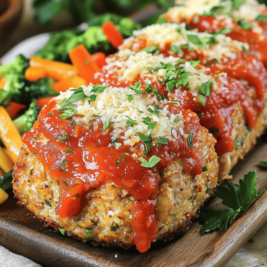 To make garlic Parmesan chicken meatloaves, gather these key ingredients: