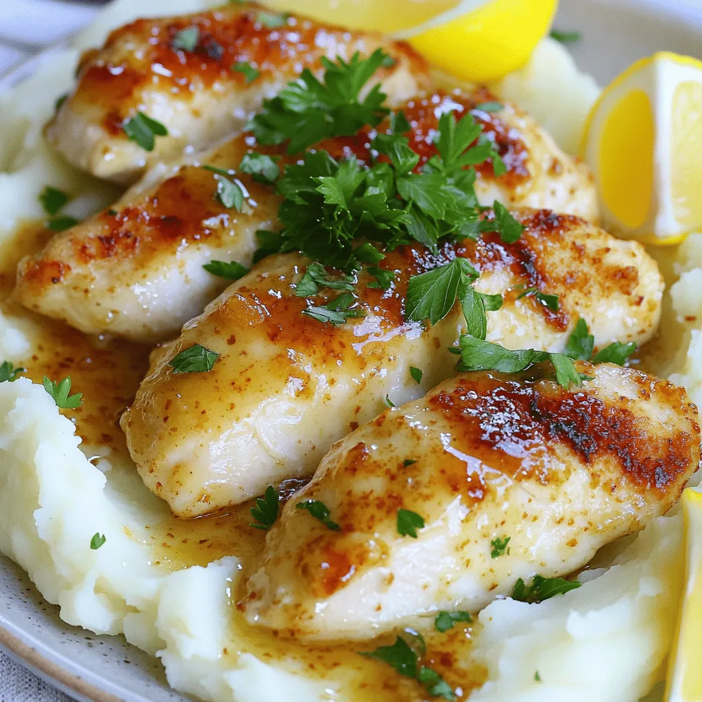 - 4 boneless, skinless chicken breasts - 6 tablespoons unsalted butter - 6 cloves garlic, minced - 1 teaspoon dried thyme - 1 teaspoon dried rosemary - 1 teaspoon smoked paprika - Salt and pepper to taste - 2 tablespoons fresh parsley, chopped - 1 lemon, juiced - 1 cup chicken broth