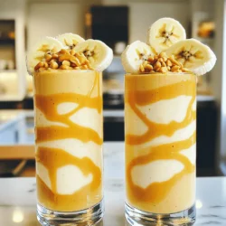 To make a tasty peanut butter banana smoothie, you need: - 2 ripe bananas, sliced and frozen - 2 tablespoons natural peanut butter - 1 cup almond milk (or milk of choice) - 1 tablespoon honey or maple syrup (optional for extra sweetness) - 1/2 teaspoon vanilla extract - A pinch of cinnamon (optional) - Ice cubes (optional, for a thicker texture) Using the right amounts matters for a great smoothie. Here are some tips: - Bananas should be ripe and frozen for creaminess. If you have fresh bananas, freeze them for a few hours. - Natural peanut butter is best for flavor. You can swap it with almond butter if you prefer. - Almond milk is light, but any milk works. Use coconut or soy milk if you like. - Honey or maple syrup adds sweetness. You can skip this if your bananas are very ripe. - Vanilla extract boosts flavor. If you don’t have it, just leave it out. - Cinnamon adds warmth. It’s optional but tasty. You can make this smoothie even better with some fun add-ins: - Spinach or kale for greens. Just a handful will blend well. - Greek yogurt for extra creaminess and protein. - Oats for added fiber. Use about 1/4 cup for a thicker texture. - Cocoa powder for a chocolate twist. Just a tablespoon will do. Feel free to mix and match these ingredients to find your favorite flavor! For the full recipe, check out my Creamy Peanut Butter Banana Bliss. First, gather all your ingredients. You will need two ripe bananas, two tablespoons of peanut butter, one cup of almond milk, and some honey or maple syrup. You can skip the sweetener if you want. Don't forget the vanilla extract, cinnamon, and ice cubes if you want a thicker drink. Slice the bananas and freeze them. Frozen bananas make your smoothie creamy and tasty. Now it's time to blend! Place the frozen banana slices in your blender. Add the peanut butter, almond milk, and any sweetener you want. Pour in the vanilla extract and sprinkle in the cinnamon if you like. If you want your smoothie thicker, toss in a few ice cubes. Blend everything on high speed until it is smooth. Sometimes, you need to stop and scrape down the sides to mix well. Taste the smoothie and see if it’s sweet enough for you. If not, add more honey or syrup and blend again. Once blended, pour the smoothie into tall glasses or bowls. For a fun touch, slice a banana and add it on top. You can also sprinkle crushed peanuts on the smoothie for crunch. If you're feeling fancy, drizzle some extra peanut butter in a swirl on top. Enjoy your creamy and healthy treat! You can find the full recipe above. To get that creamy texture, use frozen bananas. They blend well and add a nice chill. If you want it thicker, toss in some ice cubes. Blend until smooth. If needed, stop and scrape the sides of the blender. This ensures everything mixes nicely. Bananas are sweet, but you might want more. I suggest adding honey or maple syrup. Start with a tablespoon and taste. You can always add more if you like it sweeter. Just blend again to mix it in. Smoothies taste best fresh, but you can store extras. Pour it into an airtight container. Keep it in the fridge for up to a day. Give it a good shake before drinking. If it separates, it’s normal. Just blend it again for a smooth sip. {{image_2}} If you love chocolate, this version is for you. Add 2 tablespoons of cocoa powder to the blender. This gives your smoothie a rich chocolate taste. Blend it all together just like the original recipe. You can also use chocolate almond milk instead of regular almond milk. This adds even more chocolate flavor. To make a vegan peanut butter banana smoothie, just swap the honey for maple syrup. This keeps it sweet without using any animal products. Also, use plant-based milk like oat or coconut milk. These options are creamy and delicious. The rest of the recipe stays the same, making it a perfect vegan treat. You can enhance your smoothie with more fruit. Try adding a handful of spinach for extra nutrients. You won't even taste it! Berries like strawberries or blueberries are great too. Just toss in half a cup before blending. These fruits give your smoothie a nice color and flavor boost. You can mix and match based on what you have. For the full recipe, check out Creamy Peanut Butter Banana Bliss. This Peanut Butter Banana Smoothie is packed with nutrients. Each serving gives you energy and helps you feel full. Here’s a quick look at the nutrition: - Calories: About 350 - Protein: 10 grams - Carbs: 50 grams - Fiber: 5 grams - Fat: 15 grams With this mix, you get a good balance of carbs, protein, and healthy fats. Peanut butter is a great source of protein. It helps build muscle and keeps you satisfied. Here are some key benefits: - Heart health: It contains healthy fats that support your heart. - Energy boost: The protein and fats give you energy for your day. - Nutrient-rich: Peanut butter has vitamins and minerals like magnesium and vitamin E. This means that adding peanut butter to your smoothie makes it not just tasty but also good for you. Bananas are a fantastic fruit in this smoothie. They add natural sweetness and creaminess. Here’s why they are good for you: - High in potassium: This helps keep your heart and muscles healthy. - Good source of fiber: Fiber helps with digestion and keeps you full. - Quick energy: They provide fast energy, perfect for a morning boost. Bananas make this smoothie a healthy choice, providing vitamins and energy to start your day right. Yes, you can use fresh bananas. However, the smoothie will be less creamy. Frozen bananas add a rich texture and chill to your drink. If you use fresh bananas, add ice cubes for a thicker texture. You have many options. Use regular milk, oat milk, or soy milk. If you want a nut-free option, try coconut milk. Each choice will slightly change the taste, but they all work well. To make this smoothie vegan, use plant-based milk and maple syrup. Skip the honey since it’s not vegan. With these swaps, you’ll have a delicious vegan treat that still tastes great. This smoothie is best fresh. If you store it, keep it in the fridge for up to 24 hours. Shake or stir it before drinking, as it may separate. For the best taste, enjoy it right away. For the full recipe, check out the earlier section! You’ve learned how to make a tasty smoothie and its many benefits. We covered ingredients, measurements, and even substitutions. I shared tips for texture and sweetness, plus how to store your drink. The variations, like the chocolate peanut butter version, add fun twists. Finally, we explored the health perks of bananas and peanut butter. Enjoy your smoothie journey and feel good about what you drink!