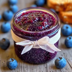 - 2 cups fresh blueberries (or frozen, thawed) - 1/4 cup maple syrup (or honey) - 2 tablespoons chia seeds - 1 tablespoon lemon juice - 1 teaspoon vanilla extract - Pinch of salt - Other berries (strawberries, raspberries) - Spices (cinnamon, nutmeg) - Additional sweeteners (agave, coconut sugar) You need some simple ingredients to make blueberry chia seed jam. The main stars are fresh blueberries. You can also use frozen ones if needed. You will mix them with maple syrup for sweetness. If you prefer, you can swap it with honey. Chia seeds are the magic ingredient here. They help thicken the jam as they soak up liquid. Lemon juice adds a tangy touch, while vanilla extract brings out the blueberry flavor. A pinch of salt balances everything perfectly. Feel free to get creative! You can add other berries like strawberries or raspberries. Spices like cinnamon or nutmeg can enhance the taste too. If you want more sweetness, consider using agave or coconut sugar. This mix of ingredients makes your jam not only tasty but healthy too. For the full recipe, check out the instructions above. Enjoy making your homemade blueberry chia seed jam! 1. First, take 2 cups of fresh blueberries. You can also use frozen blueberries, just make sure they are thawed. 2. Place the blueberries in a medium saucepan. 3. Use a fork or a potato masher to gently mash the blueberries. This takes about 3-4 minutes. You want them to break down and release their juices. 4. Now, add in 1/4 cup of maple syrup or honey, 1 tablespoon of lemon juice, and a pinch of salt. Stir it all together. 1. Next, bring the mixture to a gentle boil over medium heat. 2. Once it boils, reduce the heat and let it simmer for about 5 minutes. Stir occasionally to keep it from sticking. 3. Remove the saucepan from the heat after simmering. 4. Stir in 2 tablespoons of chia seeds and 1 teaspoon of vanilla extract. This is where the magic begins! 1. Let the mixture sit for about 10 minutes. During this time, the chia seeds will absorb liquid and thicken the jam. 2. Taste the jam. If you want it sweeter, add more maple syrup. 3. Once it has thickened to your liking, transfer the jam to a clean jar. 4. Allow it to cool completely before sealing the jar. 5. Store your blueberry chia seed jam in the fridge for up to two weeks. Enjoy making this easy and healthy jam! Check out the Full Recipe for more details. - Adjusting chia seeds for thickness: If you want a thicker jam, add more chia seeds. Start with 2 tablespoons. If it's too runny, mix in another half tablespoon. Let it rest to see the change. - How to prevent burning: Cook over medium heat. Stir often to avoid sticking. If the jam begins to stick, lower the heat. - Experimenting with sweetness: You can adjust the sweetness by adding more maple syrup. Taste as you go. This way, you’ll find the perfect balance for your jam. - Alternative flavor profiles: Try adding spices like cinnamon or nutmeg for warmth. You can also mix in other fruits, like raspberries or strawberries, for a fun twist. - Best pairings: This jam tastes great on toast or warm scones. Spread it on your favorite breakfast items for a sweet start to your day. - Creative uses: Use the jam as a topping for yogurt or desserts. It also works well in oatmeal or as a filling for pastries. There are many ways to enjoy blueberry chia seed jam! For the full recipe, check out the details above. {{image_2}} You can easily change this jam by using other fruits. - Mixed berry chia seed jam: Combine blueberries with strawberries or raspberries. This mix gives a colorful jam with bright flavors. - Citrus-infused blueberry jam: Add a bit of orange or lemon zest for a fresh taste. The zest brightens up the blueberries and adds a nice twist. You can switch up the sweetener for a different flavor. - Using different natural sweeteners: Try honey, agave nectar, or coconut sugar. Each sweetener gives the jam a unique taste. - Sugar-free options: Use stevia or monk fruit sweetener for a low-calorie jam. These options keep the flavor while cutting sugar. Making a low-sugar version is simple and tasty. - Reducing sweetener without affecting taste: Start by cutting the maple syrup by half. Taste the jam and adjust as needed. You can still enjoy the fruit's natural sweetness. - Substitutes for low-sugar diets: Use erythritol or allulose as sweeteners. These options can keep the jam sweet without adding sugar. Feel free to explore these ideas to make your own twist on blueberry chia seed jam! For the full recipe, check out the main article. To keep your blueberry chia seed jam fresh, store it in the fridge. Use a clean glass jar with a tight lid. This helps keep air out and prevents spoilage. Make sure the jar is dry before filling it. I recommend using a 12-ounce mason jar for easy pouring and serving. You can freeze blueberry chia seed jam for up to six months. Just pour the jam into a freezer-safe container, leaving some space at the top. This space helps the jam expand as it freezes. When you're ready to use it, thaw it in the fridge overnight. For quick thawing, place the container in a bowl of warm water. The jam lasts about two weeks in the fridge. If you see any mold or off smells, it’s time to toss it. Freshness is key to enjoying this tasty treat. Always check for signs of spoilage before using. Homemade blueberry chia seed jam lasts about two weeks in the fridge. Store it in a clean jar with a tight lid. After that time, it may spoil. Always check for any off smells or changes in color before using it. Yes, you can use frozen blueberries! Just thaw them before cooking. They work well and still give great flavor. This is a handy option if fresh blueberries are not available. Yes, chia seed jam is safe for kids. Chia seeds are rich in fiber and healthy fats. If your child has allergies, check with a doctor first. Always watch for choking hazards with small seeds. You can use leftover chia seeds in many ways! Add them to smoothies, oatmeal, or yogurt. They boost nutrition and add a nice crunch. You can also use them in baking or as a thickener for soups. Yes, you can can blueberry chia seed jam for longer storage. Follow proper canning procedures for safety. Make sure to sterilize jars and lids. Canned jam lasts for up to a year when stored in a cool, dark place. Making blueberry chia seed jam is simple and fun. You need fresh or frozen blueberries, sweetener, chia seeds, and a few extras. The steps are easy: mash, mix, boil, and cool. There are many ways to customize your jam with spices and other fruits. Proper storage keeps it fresh, and you can even freeze it. This jam is a great treat on toast or yogurt. Experiment with flavors and enjoy the process! Your jam will taste better than store-bought, and you made it yourself.
