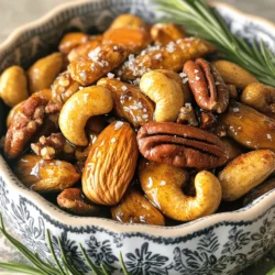 To make sweet and spicy roasted nuts, gather these key ingredients: - 2 cups mixed nuts (almonds, cashews, pecans, and walnuts) - 2 tablespoons olive oil - 3 tablespoons maple syrup - 1 teaspoon cayenne pepper (adjust to taste) - 1 teaspoon smoked paprika - 1 teaspoon sea salt - 1 tablespoon brown sugar - 1 teaspoon vanilla extract - 1/2 teaspoon ground cinnamon These ingredients blend together to create a perfect balance of sweet and spicy flavors. You can enhance the taste with these optional ingredients: - A pinch of nutmeg for warmth - A splash of Worcestershire sauce for depth - Chopped fresh herbs like rosemary or thyme Adding these can take your roasted nuts to another level. If you don't have some ingredients, here are some substitutes: - Use any nuts you have on hand. Peanuts or hazelnuts work well. - Replace olive oil with coconut oil for a different flavor. - Agave syrup can replace maple syrup if needed. - For a milder spice, use paprika instead of cayenne pepper. These substitutions help you make the recipe work with what you have at home. For the full recipe, check the link provided. To start, gather your ingredients for the sweet and spicy roasted nuts. You will need 2 cups of mixed nuts, like almonds, cashews, pecans, and walnuts. This mix gives you great flavor and texture. Next, pour 2 tablespoons of olive oil into a large bowl. Add 3 tablespoons of maple syrup for sweetness. Then, sprinkle in 1 teaspoon of cayenne pepper. Adjust this amount for more or less heat. Add 1 teaspoon of smoked paprika for a smoky taste. Toss in 1 teaspoon of sea salt and 1 tablespoon of brown sugar. This combination balances the flavors nicely. Finally, include 1 teaspoon of vanilla extract and 1/2 teaspoon of ground cinnamon. Mix everything well until the nuts get coated evenly. Now it’s time to roast the nuts. Preheat your oven to 350°F (175°C). Line a baking sheet with parchment paper. This step makes clean-up easy. Spread the coated nuts in a single layer on the baking sheet. Roast them for about 15-20 minutes. Halfway through, stir the nuts to ensure even cooking. Keep an eye on them, as nuts can burn quickly. You want them golden brown and fragrant. When they are done, take them out and let them cool on the baking sheet. This cooling step is key to keeping them crunchy. After cooling, check the nuts for clusters. If you see any, break them apart gently. The cooling time helps the nuts crisp up. To ensure maximum crunch, store them in an airtight container. Keep them in a cool, dry place. This method keeps your sweet and spicy roasted nuts fresh longer. Enjoy them as a snack or on top of salads and desserts. For the full recipe, check out the main article. To make your sweet and spicy roasted nuts shine, balance is key. Start with the right mix of nuts. Almonds, cashews, pecans, and walnuts each bring unique flavors. Use a mix to keep things interesting. Adjust the cayenne pepper based on your spice preference. If you like it hot, add more. For a sweeter touch, increase the maple syrup or brown sugar. Always taste the mix before roasting. Once your nuts cool, store them in an airtight container. This keeps them crunchy and fresh. Place the container in a cool, dark spot. Avoid storing near heat sources like ovens. If you make a big batch, they can last up to two weeks. However, they are best eaten within a week for great flavor. These nuts are perfect for parties. Serve them in a decorative bowl. Add a sprinkle of sea salt on top for flair. You can also use them as a topping on salads or desserts. They add crunch and flavor to yogurt or oatmeal, too. Want a fun twist? Mix them into trail mix with dried fruits. Enjoy your sweet and spicy roasted nuts in various ways! {{image_2}} You can mix and match nuts for different tastes. Try using peanuts, hazelnuts, or macadamia nuts. Each nut brings its own flavor. You can also change the sweetness. Swap maple syrup for honey or agave nectar. Add a hint of chocolate by sprinkling cocoa powder before roasting. For a tropical twist, try adding shredded coconut. These combinations make each batch unique. If you crave something savory, skip the sweet stuff. Use olive oil, garlic powder, and herbs like rosemary. Toss in some grated Parmesan cheese for a cheesy kick. Try adding a dash of soy sauce for umami flavor. You can even mix in some spices like cumin or turmeric for warmth. These savory nuts are great for snacking or as toppings on soups. Making this recipe gluten-free is easy. All the ingredients are naturally gluten-free. For a vegan option, ensure you use maple syrup instead of honey. You can also replace the brown sugar with coconut sugar. These swaps keep your snack tasty and friendly for different diets. Enjoy these variations to suit your needs and taste preferences. Check out the Full Recipe for more ideas! To keep your sweet and spicy roasted nuts fresh, store them in an airtight container. Glass jars or resealable bags work well. Make sure they are cool before sealing them. Store the nuts in a cool, dark place, away from heat and light. This helps prevent them from going stale or losing flavor. When stored correctly, sweet and spicy roasted nuts can last for about two weeks. If you want to extend their life, consider refrigerating them. In the fridge, they can stay fresh for up to a month. Freezing them can last even longer, up to three months. Just remember to thaw them before enjoying. If your nuts lose their crunch, don’t worry! You can easily re-crisp them. Preheat your oven to 350°F (175°C). Spread the nuts on a baking sheet in a single layer. Roast them for about 5-10 minutes, stirring halfway through. Keep an eye on them to avoid burning. Once they cool, they should be nice and crunchy again. For the full recipe, check out the Sweet and Spicy Roasted Nuts. Yes, you can use different types of nuts! Feel free to mix and match. Almonds, cashews, pecans, and walnuts work well together. You can even add peanuts or hazelnuts for fun. Just keep the total amount around two cups. Each nut has a unique taste and texture. This gives your snack a delicious twist. Adjusting the spice level is easy! If you like it spicy, add more cayenne pepper. Start with a little and taste as you go. For a milder flavor, reduce the cayenne. You can also skip it altogether if you want no heat. Try adding a pinch of chili powder instead for a different kick. Mixed nuts offer many health benefits. They are rich in healthy fats, protein, and fiber. Eating them can help keep you full. They also provide vitamins and minerals that are good for your heart. Nuts can lower bad cholesterol and help with weight management. Enjoying them in moderation can boost your overall health. For the full recipe, check out the Sweet and Spicy Roasted Nuts. Sweet and spicy roasted nuts are easy to make with a few key ingredients. I shared tips on preparation, roasting, and achieving the perfect crunch. You learned about flavor balance, storage, and creative variations too. These nuts make great snacks or gifts. With simple swaps and ideas, you can tailor them to your taste. Enjoy your crunchy creation and share it with friends!