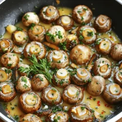 For Herbed Garlic Butter Mushrooms, gather these items: - 500g fresh mushrooms (button or cremini), cleaned and sliced - 4 tablespoons unsalted butter - 3 cloves garlic, minced - 1 teaspoon dried thyme - 1 teaspoon dried rosemary - 1 teaspoon fresh parsley, chopped (plus more for garnish) - 1/2 teaspoon crushed red pepper flakes (optional) - Salt and pepper to taste - Juice of half a lemon You can swap some ingredients if needed. Use olive oil instead of butter for a vegan option. Fresh herbs can replace dried ones, but use more of them. For mushrooms, you can try shiitake or portobello for richer flavor. If you dislike garlic, onion powder works too. I recommend using button or cremini mushrooms for this recipe. They have a mild flavor and cook well. Brands like Whole Foods and Trader Joe’s offer fresh options. If you want a stronger taste, opt for shiitake or portobello. They add depth and a unique twist to the dish. You can find these varieties at local farmers' markets, too. For the full recipe, check out the detailed cooking steps provided. To make herbed garlic butter mushrooms, start by gathering your ingredients. You’ll need: - 500g fresh mushrooms (button or cremini), cleaned and sliced - 4 tablespoons unsalted butter - 3 cloves garlic, minced - 1 teaspoon dried thyme - 1 teaspoon dried rosemary - 1 teaspoon fresh parsley, chopped (plus more for garnish) - 1/2 teaspoon crushed red pepper flakes (optional) - Salt and pepper to taste - Juice of half a lemon First, clean the mushrooms with a damp cloth. This keeps them fresh and tasty. Next, slice them evenly for even cooking. Mince the garlic finely to release its rich flavor. Chop the fresh parsley so it stays bright and vibrant. Now, let’s cook! Heat a large skillet over medium heat. Add the unsalted butter. Watch it melt and foam. Once it starts bubbling, add the minced garlic. Sauté for 1-2 minutes until it smells amazing. Be careful not to burn it. After the garlic is fragrant, toss in the sliced mushrooms. Stir them well to coat with the garlic butter. Sprinkle in the dried thyme and dried rosemary. If you like a little heat, add the crushed red pepper flakes. Sauté the mushrooms for about 5-7 minutes. Stir them occasionally until they turn golden brown and tender. Season with salt and pepper to taste. This step is important to bring out all the flavors. Squeeze the juice of half a lemon over the mushrooms and stir once more. The lemon adds brightness. Remove the skillet from heat. Just before serving, stir in the fresh parsley. This adds a vibrant color and fresh taste. Serve these herbed garlic butter mushrooms warm. They make a great side dish or a tasty topping for grilled meats. You can also use them as a filling for pasta or on top of toasted bread. Enjoy the blend of flavors and share with friends! For a full recipe, check the details above. When you pick mushrooms, look for firm ones. They should feel smooth and not slimy. Check for no dark spots or wrinkles. Fresh mushrooms smell earthy and pleasant. Choose button or cremini mushrooms for this dish. Both add great taste. One common mistake is overcooking mushrooms. They can become too soft and lose flavor. Always sauté them until they are golden brown, about 5-7 minutes. Another mistake is adding salt too soon. Salt draws out moisture, making mushrooms soggy. Add salt and pepper near the end of cooking. You can boost flavor in many ways. Try adding fresh herbs like basil or chives. You can also use different spices, like garlic powder or onion powder. A splash of balsamic vinegar adds a nice touch. For a kick, add more crushed red pepper flakes. You can find more great ideas in the Full Recipe. {{image_2}} You can change the flavor of your herbed garlic butter mushrooms by using different herbs. Basil adds a sweet touch, while oregano gives a nice kick. If you love a fresh taste, try using dill or chives. Mix and match to find your favorite blend. Fresh herbs work well too! Just chop them finely and add them at the end for a burst of flavor. You can make this dish even better by adding other veggies. Try bell peppers for color and crunch. Spinach or kale adds a healthy twist. You can also toss in zucchini or asparagus. Just be mindful of cooking times. Add these veggies based on how long they take to cook. This way, everything stays tender and tasty. If you want to make this dish vegan, swap the butter for olive oil or vegan butter. You can still get great flavor from garlic and herbs. Use mushrooms, as they are naturally plant-based. For a creamy touch, add a splash of coconut milk or cashew cream at the end. This keeps the dish rich while being dairy-free. Check the [Full Recipe] for details on how to prepare this delicious meal. To store your herbed garlic butter mushrooms, let them cool first. Place them in an airtight container. Keep the container in the fridge. They will stay fresh for about three to four days. Make sure to label the container with the date. When you're ready to enjoy the leftovers, reheat them gently. You can use a skillet over low heat. Add a splash of water or broth to keep them moist. Stir occasionally until heated through. You can also microwave them in short bursts, checking often to avoid overcooking. You can freeze these mushrooms, but they may lose some texture. Place them in a freezer-safe bag or container. Squeeze out as much air as possible. They will last for up to two months in the freezer. To thaw, move them to the fridge overnight. Reheat them in a skillet or microwave after thawing. This method helps keep the flavor intact. For the best taste, try to enjoy them fresh whenever you can. You can find the full recipe online for more details. Yes, you can use canned mushrooms. They are quick and easy. However, fresh mushrooms taste better. Canned mushrooms may not have the same texture. If you use canned, drain and rinse them first. Then, add them to the pan with the garlic butter. Cook for a shorter time, just until warmed through. Herbed garlic butter mushrooms go well with many dishes. They make a great side for steak or chicken. You can also serve them on pasta or rice. For a lighter meal, pair them with a fresh salad. They also taste great on toasted bread as an appetizer. Feel free to explore your favorite combinations! This dish is naturally gluten-free. Just ensure that your butter and seasonings do not have gluten. If you want to serve it with a side, use gluten-free options. Rice or gluten-free pasta works well. You can enjoy this recipe without worry, making it perfect for everyone. For the full recipe, check out the details above! In this blog post, we covered how to make Herbed Garlic Butter Mushrooms. We discussed ingredients, preparation steps, and cooking methods. I shared helpful tips on selecting fresh mushrooms and avoiding common mistakes. You also learned about tasty variations and how to store leftovers. Now you have the tools to create this delicious dish. Use these insights to impress friends and family. Enjoy your cooking and make this recipe your own!