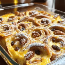 To make a tasty cinnamon roll casserole, you need the right ingredients. Here’s what you will need: - 1 loaf of cinnamon-raisin bread (or any cinnamon bread) - 4 large eggs - 1 cup whole milk - 1/2 cup heavy cream - 1/2 cup brown sugar - 1 tablespoon vanilla extract - 1 teaspoon ground cinnamon - 1/2 teaspoon nutmeg - 1/4 teaspoon salt - 1/2 cup chopped pecans (optional) - 1/2 cup raisins (optional) - Powdered sugar for dusting These ingredients create a rich and flavorful base for your casserole. The cinnamon-raisin bread gives it that warm, cozy taste. The eggs and cream make it creamy and soft. You can add more fun flavors to your casserole. Here are some great options: - Fresh fruit like blueberries or sliced bananas - Chocolate chips for a sweet twist - A splash of maple syrup in the egg mixture - Chopped apples or pears for a fruity crunch These add-ins can make your casserole even more special. Mix and match to find your favorite flavors! While cinnamon-raisin bread is a classic choice, you can get creative with your bread. Here are some good options: - Brioche for a rich, buttery flavor - Challah for a slightly sweet taste - Any cinnamon-flavored bread for that signature spice Using different breads can change the texture and taste. Explore different types to find what you love most. This recipe is flexible, so have fun with it! For the full recipe, check the section above. Start by preheating your oven to 350°F (175°C). Greasing the casserole dish is key. Use a 9x13 inch dish for best results. You can use non-stick spray or butter to grease the dish. This step helps the casserole release easily after baking. Next, tear the cinnamon-raisin bread into bite-sized pieces. Spread the pieces evenly in the greased dish. Make sure there are no gaps. This ensures even soaking later. In a large mixing bowl, gather your ingredients for the custard. Crack four large eggs into the bowl. Add one cup of whole milk and half a cup of heavy cream. Sprinkle in half a cup of brown sugar and one tablespoon of vanilla extract. Next, add one teaspoon of ground cinnamon, half a teaspoon of nutmeg, and a quarter teaspoon of salt. Whisk these ingredients together well. You want a smooth mixture. This combination brings rich flavor to the dish, soaking into the bread. Pour the egg and cream mixture over the bread pieces. Make sure to cover all the bread. If you want more texture, sprinkle half a cup of chopped pecans and half a cup of raisins on top. Let the mixture sit for about 10 minutes. This allows the bread to soak up the custard. Then, place the dish in the oven. Bake for 35-40 minutes. The top should turn golden brown. To check if it’s done, insert a toothpick into the center. If it comes out clean, it’s ready. Once baked, let it cool for a few minutes. Dust the top with powdered sugar before serving for a lovely finish. Enjoy your delightful cinnamon roll casserole! For the full recipe, check the recipe section. To get a nice, even cook on your casserole, follow these tips: - Cut bread evenly: Tear the bread into similar-sized pieces. This helps all pieces cook at the same rate. - Spread evenly: Place the bread in your casserole dish so that it fills the bottom evenly. Avoid stacking too much. - Rotate the dish: Halfway through baking, turn the dish around in the oven. This helps with even heat distribution. Many people make simple errors when making this dish. Here are a few to watch out for: - Skipping the soak time: Do not skip letting the bread sit in the egg mixture. This step is key for flavor and texture. - Overbaking: Keep an eye on the casserole. If it starts to brown too much, cover it with foil. - Not greasing the dish: Be sure to grease your casserole dish well. This helps prevent sticking and makes serving easier. Soaking the bread properly is crucial for a rich, tasty casserole. Here’s how to do it right: - Pour slowly: When adding the egg mixture, pour it over the bread slowly. This ensures even soaking. - Press down gently: After pouring, use a spatula to press the bread down. This helps it absorb the mixture better. - Let it rest: Allow the casserole to rest for at least 10 minutes before baking. This gives the bread time to soak up the flavors fully. For the full recipe, check out the Cinnamon Swirl Breakfast Casserole. {{image_2}} You can change up the flavor of your cinnamon roll casserole easily. For a chocolate twist, add chocolate chips to the bread mix. You can also mix in fresh or frozen fruit. Blueberries or sliced strawberries work great. This adds brightness and a fun texture. Serving this casserole can be fun. Try drizzling warm maple syrup on top. You can also add a dollop of whipped cream for extra creaminess. Serving it with fresh fruit makes it more colorful. A side of yogurt can add a nice tang. Seasonal flavors can make this dish special. In fall, add pumpkin spice to the egg mixture. This gives it a warm, cozy flavor. For winter, you can use peppermint extract instead of vanilla. This makes it feel festive and fun. Each season brings a new way to enjoy this dish! For the full recipe, check out the complete guide on making this delicious cinnamon roll casserole. After you enjoy your cinnamon roll casserole, let it cool. Place any leftovers in an airtight container. You can store it in the fridge for up to three days. Make sure it is covered well to keep it fresh. If you want to keep it longer, consider freezing. To reheat, preheat your oven to 350°F (175°C). Take the casserole out of the fridge. Place it in an oven-safe dish. Cover it with foil to keep it moist. Heat for about 20 minutes. You want it warm all the way through. If you had it frozen, let it thaw overnight in the fridge first. You can freeze your cinnamon roll casserole for up to three months. Cut it into squares before freezing. Wrap each piece in plastic wrap, then place it in a freezer bag. When ready to eat, take it out and let it thaw overnight in the fridge. Then, follow the reheating steps for the best taste. For more details, check the Full Recipe. Yes, you can prepare the casserole ahead of time. Assemble the dish the night before. Cover it and place it in the fridge. This way, the bread absorbs the custard overnight. In the morning, just bake it straight from the fridge. It saves time and makes breakfast easy. The casserole is done when the top is golden brown. You can also check with a toothpick. Insert the toothpick in the center. If it comes out clean, your casserole is ready. For best results, bake it for 35 to 40 minutes. Let it cool slightly before serving. If you need a substitute for heavy cream, use whole milk or half-and-half. You can also blend equal parts of milk and butter. This will mimic the richness of heavy cream. Just keep in mind that the texture may vary slightly. This blog post covered key ingredients and steps for a tasty Cinnamon Roll Casserole. You learned about mix-ins that enhance flavor and types of bread to use. I focused on tips for even cooking and the common mistakes to avoid. We also explored variations and ways to store leftovers. Enjoy making this easy dish that brings joy to any meal. Happy baking!