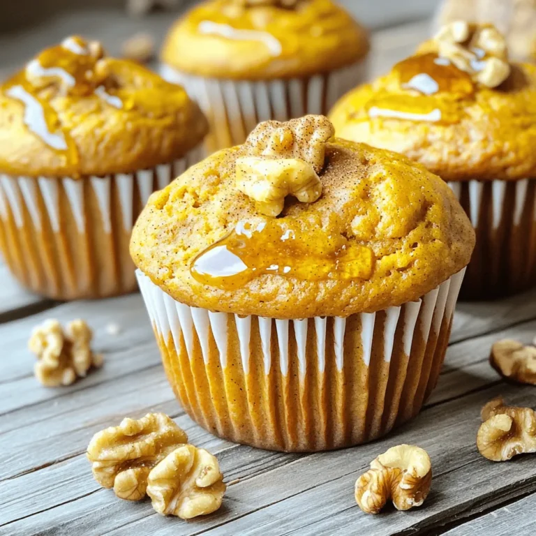 - 1 cup canned pumpkin puree - 1/2 cup unsweetened applesauce - 1/4 cup honey or maple syrup The base of these muffins is simple and healthy. Canned pumpkin puree gives a rich flavor. Unsweetened applesauce keeps them moist without added sugar. You can choose honey or maple syrup for sweetness. - 1/2 cup whole wheat flour - 1/2 cup rolled oats - 1 teaspoon baking powder - 1 teaspoon baking soda For the dry mix, whole wheat flour adds fiber and nutrients. Rolled oats give a nice texture. Baking powder and baking soda help the muffins rise. - 1 teaspoon pumpkin pie spice (or ground cinnamon) - 1/4 cup chopped walnuts or pecans (optional) Spices bring warmth and flavor. Pumpkin pie spice or ground cinnamon is a must. If you want extra crunch, add walnuts or pecans. They also boost the nutty flavor. These ingredients come together for a tasty treat. Check the Full Recipe for more details on how to make these muffins perfect. 1. Preheat your oven to 350°F (175°C). This helps the muffins bake evenly. 2. Lightly grease a muffin tin with non-stick cooking spray or use cupcake liners. This keeps the muffins from sticking. 3. In a large bowl, combine the canned pumpkin puree, unsweetened applesauce, and honey or maple syrup. Mix them well until smooth. 1. In another bowl, whisk together the whole wheat flour, rolled oats, baking powder, baking soda, pumpkin pie spice, and salt. This mixes the dry items well. 2. Gradually add the dry mixture to the wet ingredients. Stir gently until just combined. Avoid overmixing, as this can make your muffins tough. 3. If you like, fold in chopped walnuts or pecans for a crunchy texture. 1. Divide the batter among the muffin cups. Fill each about three-quarters full. 2. Bake in the preheated oven for 18-20 minutes. Check with a toothpick. It should come out clean when the muffins are done. 3. Let the muffins cool in the pan for 5 minutes. Then, transfer them to a wire rack to cool completely. For the full recipe, check out the complete list of ingredients and instructions! To get fluffy muffins, avoid overmixing the batter. When you mix too much, the muffins can become dense. Stir just enough to combine the wet and dry ingredients. A few lumps are okay! You can swap sweeteners for your taste. If you prefer less sugar, try using stevia or agave syrup. Honey or maple syrup work well too. Each brings a unique flavor to your muffins. Serve your muffins warm for the best taste. You can drizzle them with honey or maple syrup. A sprinkle of cinnamon adds extra flavor and looks nice. For toppings, consider adding a dollop of Greek yogurt. It gives a cool contrast to the warm muffin. You could also pair them with a cup of hot tea or coffee. This makes a perfect snack or breakfast. To ensure your muffins rise well, check your baking powder and soda. They should be fresh for the best results. Also, don't skip the preheating step. An oven that's too cool can cause flat muffins. Prevent sogginess by letting the muffins cool properly. After baking, leave them in the pan for just five minutes. Then, transfer them to a wire rack. This keeps the bottom dry and helps maintain their light texture. For the full recipe, check out the recipe section above. {{image_2}} You can easily add a twist to your pumpkin muffins. Try adding chocolate chips or dried fruit for extra sweetness. Chocolate chips blend well with the pumpkin flavor. Dried fruits like raisins or cranberries give a nice chew. These additions bring new life to a classic recipe. Another great idea is to experiment with spices. While pumpkin pie spice is a favorite, you can use ground ginger, nutmeg, or cardamom. Each spice will change the taste in a fun way. Just add a pinch and see what you like best. Want to make these muffins gluten-free? You can swap whole wheat flour with a gluten-free blend. Many blends work well in baking. Just make sure to check the packaging for directions. If you're watching your sugar, try low-sugar sweeteners. Stevia or monk fruit can replace honey or maple syrup. You may need to adjust the liquid, so keep an eye on the batter. This way, you can still enjoy the muffins without too much sugar. Making mini muffins is a smart idea for snacks. They are perfect for kids or lunchboxes. Just fill the mini muffin tins with the batter and bake for about 10-12 minutes. You can also create muffin bites for easy snacks. Use a mini muffin tin and cut the baking time. They’re great to pop in your mouth and perfect for sharing. These portion control ideas help you enjoy the muffins without overdoing it. To keep your 2-Point pumpkin muffins fresh, store them in an airtight container. This helps maintain moisture and flavor. You can line the container with a paper towel to absorb any extra moisture. Avoid stacking the muffins directly on top of each other to prevent squishing. Use muffin liners if stacking is necessary. Freezing your muffins is easy and a great way to enjoy them later. First, let the muffins cool completely. Wrap each muffin in plastic wrap or place them in a freezer-safe bag. Try to remove as much air as possible. To reheat, thaw the muffins in the fridge overnight. You can warm them in the microwave for about 20 seconds or bake at 350°F (175°C) for 10 minutes. These muffins can last up to three days at room temperature. If stored correctly in the fridge, they can last a week. Look for signs of spoilage, like a sour smell or mold. If they feel dry or hard, it’s time to toss them. Enjoy these muffins fresh for the best taste! For the full recipe, check the earlier sections. Yes, you can use fresh pumpkin. To prepare fresh pumpkin, choose a sugar pumpkin. Cut it into pieces and remove the seeds. Boil or steam the pieces until soft. Let them cool, then mash or blend until smooth. This may take about 30-45 minutes. Canned pumpkin is quicker and easier, but fresh adds a great taste. These muffins contain only 2 points each. They are low in calories and high in flavor. The main ingredients are pumpkin, applesauce, and whole wheat flour. Each muffin offers a good mix of fiber and nutrients. Here’s a quick breakdown: - Canned pumpkin: Low in calories and high in vitamin A. - Applesauce: Adds moisture and sweetness with fewer calories. - Whole wheat flour: Provides fiber and keeps you fuller longer. Yes, you can make these muffins vegan. Simply replace the honey or maple syrup with agave syrup. For the egg, use a flax egg. To make a flax egg, mix one tablespoon of ground flaxseed with three tablespoons of water. Let it sit for five minutes to thicken. This keeps the texture light and moist. Enjoy your vegan 2-point pumpkin muffins! For the full recipe, check out the full recipe link. We covered how to make delicious muffins using simple ingredients like pumpkin puree and applesauce. You learned the steps for mixing, baking, and perfecting these treats. With tips for variations, storage, and common issues, you can bake with confidence. These muffins are fun to make and share. I hope you enjoy experimenting with flavors and adjustments to fit your needs. Happy baking!