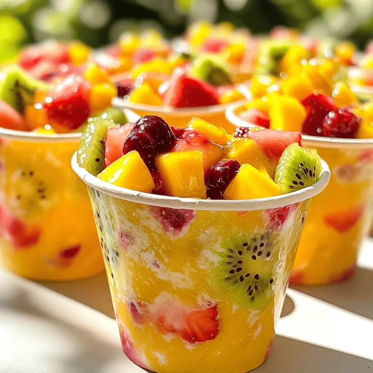 To make homemade otter pops, you need a few key items. Here are the essentials: - 2 cups fruit juice (like orange, grape, or mixed berry) - 1 cup coconut water (for extra hydration) - 1 tablespoon honey or agave syrup (optional, for sweetness) - 1 cup diced fresh fruit (strawberries, kiwi, or mango) - Small paper cups or reusable ice pop molds These ingredients create a tasty and refreshing treat perfect for hot days. Get creative! You can add fun twists to your otter pops. Consider these options: - Yogurt for creaminess - Mint leaves for a fresh taste - A splash of lemon or lime juice for zing - Other fruits like pineapple or blueberries Mix and match to find your favorite flavor! Choosing the right fruit juice is key. Here’s how to pick the best: - Look for 100% juice without added sugars. - Check for natural sources like fresh-squeezed juice. - Choose organic options when possible to avoid pesticides. High-quality juice makes your otter pops taste great! For the full recipe, refer to the earlier section. Making homemade otter pops is easy and fun. You will mix juice, coconut water, and fruit. Then, pour the mix into cups or molds. After freezing, you will have tasty pops ready to enjoy. 1. In a large bowl, mix 2 cups of your favorite fruit juice with 1 cup of coconut water. 2. Add 1 tablespoon of honey or agave syrup if you want it sweeter. Stir well. 3. Taste the mix. If it's not sweet enough, add more honey to adjust. 4. Pour the mixture into small paper cups or ice pop molds. Fill them about three-quarters full. 5. Cut up 1 cup of fresh fruit like strawberries or mango. Add a few pieces to each cup. Push them down gently with a spoon. 6. If using molds, insert popsicle sticks into the center of each. 7. Freeze for 4 to 6 hours until the pops are solid. 8. When ready to eat, run the cups under warm water for a few seconds. This will help loosen the pops. - Make sure your pops freeze completely. This usually takes at least 6 hours. - If you have trouble removing the pops, run warm water along the outside of the mold. - For easy removal, use silicone molds. They bend and make it easier to pop out your treats. Enjoy your homemade otter pops as a refreshing treat on a hot day! For the full recipe, check out the ingredients listed above. When making homemade otter pops, there are some mistakes to watch out for. First, don’t skip the coconut water. It adds nice flavor and hydration. Second, avoid overfilling the molds. Leave some space for the juice to expand as it freezes. Lastly, don’t forget to taste your juice mix. Adjust the sweetness before pouring it into molds. To make your otter pops even better, try mixing different juices. Combine orange juice with pineapple for a tropical taste. You can also add herbs like mint for a fresh twist. If you want a creamy pop, blend in some yogurt or coconut milk. This adds a rich texture and flavor. Using fresh fruit in your otter pops makes them fun. Choose ripe fruit for the best taste. Diced strawberries, kiwis, or mangoes work great. Make sure to push the fruit down into the juice. This helps it freeze evenly. You can also blend some fruit into the juice for added flavor. Just remember to enjoy your homemade otter pops! Check the full recipe for more tips and ideas. {{image_2}} Mixing different fruit juices can create fun flavors. You can try orange and pineapple for a tropical taste. Strawberry and lemonade make a sweet and tart combo. Experiment with grape and watermelon for a refreshing twist. The more you mix, the more unique pops you will have. If you want to make your otter pops healthier, swap fruit juice with pureed fruit. This gives you a thicker texture and keeps the fiber. You can also use unsweetened coconut water instead of regular water. It adds nutrients without extra sugar. For sweetness, try mashed bananas or applesauce. They work great and add natural flavor. Make your otter pops fun for parties with themes. For a beach theme, use blue raspberry juice for the ocean. Add small gummy fish inside for a fun surprise. For a holiday, create red and green pops with cherry and lime juices. You can even make spooky Halloween pops with black cherry juice and gummy worms. Themed otter pops are great for kids and adults alike. Try out these ideas with the Full Recipe to create your own delicious variations! To store your homemade otter pops, keep them in the freezer. Use an airtight container or a resealable plastic bag. This keeps them safe from freezer burn. If you used paper cups, place them upright in the freezer. If you used molds, leave them in until you're ready to eat. To keep your pops fresh, avoid leaving them out too long. When it’s time to enjoy, take out only what you need. If you have extras, put them back in the freezer quickly. Using quality containers also helps maintain their flavor and texture. Always ensure the lid is tight to lock in freshness. Homemade otter pops can last for about two months. After this time, they may lose some taste. If you want to keep them longer, consider vacuum sealing. This method removes air and extends shelf life. Make sure to label your containers with the date. This way, you’ll know when to enjoy your treats! For the full recipe, check out the detailed instructions above. To make sugar-free Otter Pops, choose unsweetened fruit juice. You can also use fresh fruits that are naturally sweet. For added sweetness, try using ripe bananas or apples. They blend well and taste great. You don’t need added sugar to enjoy these pops. The natural flavors shine through. Yes, you can use canned juice for Otter Pops. Just check the label for added sugars. Choose juice that is 100% fruit juice for the best taste. If you want more fun, mix different canned juices. This can create unique flavors. Just remember to keep the juice cold before mixing. The best molds are flexible and easy to use. Silicone molds work well, as they help pop out the treats easily. You can also use small paper cups if you don’t have molds. Just make sure to insert popsicle sticks before freezing. This helps you enjoy them without a mess! In this post, we covered how to make your own Otter Pops. We explored essential and optional ingredients. I shared step-by-step instructions and tips for freezing. We also discussed common mistakes to avoid and how to enhance flavors. You learned about fun variations and how to store your pops. Making homemade Otter Pops is easy and fun. You can customize them to fit your taste. Enjoy creating delicious treats that everyone will love!