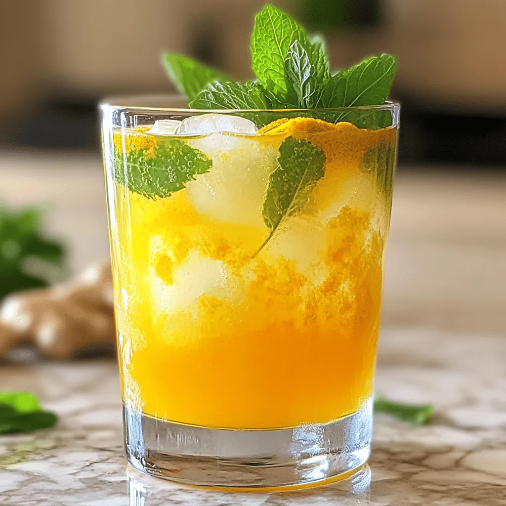 To make a refreshing tangerine turmeric tonic, gather these ingredients: - 2 cups fresh tangerine juice - 1 teaspoon ground turmeric - 1 tablespoon raw honey (or maple syrup) - 1 tablespoon fresh ginger, grated - 1 cup coconut water - 1/2 teaspoon black pepper - Fresh mint leaves for garnish - Ice cubes (optional) These ingredients work together to create a drink that is not only tasty but also packed with health benefits. Fresh tangerine juice offers sweet and tangy flavors. Ground turmeric provides vibrant color and health perks. Raw honey or maple syrup adds a natural sweetness. Fresh ginger brings a spicy kick. Coconut water hydrates and balances flavors. Black pepper enhances turmeric's absorption. Mint leaves add a fresh touch. You can use ice cubes for a chilled drink. For the full recipe and instructions, check the section above. 1. Blend tangerine juice, turmeric, honey, and ginger Start by adding the fresh tangerine juice, ground turmeric, raw honey, and grated ginger into a blender. Blend all the ingredients until they mix well. The bright color will cheer you up! 2. Combine blended mixture with coconut water Pour the blended mixture into a large pitcher. Now, add one cup of coconut water. This adds a refreshing twist and balances the flavors. Stir gently until the mixture is smooth. 3. Add black pepper and adjust sweetness Sprinkle in half a teaspoon of black pepper. This helps your body absorb the turmeric better. Next, taste your tonic. If it needs more sweetness, add extra honey or maple syrup. Mix again until everything is just right. Check out the Full Recipe for even more details. Enjoy your refreshing drink! Selecting ripe tangerines is key for your tonic. Look for tangerines that are firm and heavy. Their skin should be bright and smooth. A sweet scent is a good sign too. This ensures a flavorful drink. Black pepper is crucial for turmeric absorption. Adding just a pinch helps your body use turmeric better. Without it, you miss out on many health benefits. So, don’t skip this step! You can adjust the sweetness in your tonic. Taste it after mixing all the ingredients. If it’s too tart, add more honey or maple syrup. Always use raw honey for the best flavor. You control how sweet you want it! If you want to explore more, check the Full Recipe for additional tips! {{image_2}} You can make your tangerine turmeric tonic even better! Here are some fun ways to customize it: - Adding other citrus juices: You can mix in other fruits. Try fresh orange, lemon, or lime juice. Each adds a unique twist. This gives you more flavor and vitamins. - Using different sweeteners: If raw honey isn't your thing, use maple syrup or agave. Each sweetener changes the taste a bit. Choose what you like best. - Incorporating additional herbs and spices: Feel free to experiment! Add a pinch of cinnamon for warmth or a dash of cayenne for heat. Fresh herbs like basil or rosemary can brighten the tonic. Mix and match these ideas to find your favorite version. You can check the Full Recipe for the base drink. Enjoy creating your perfect tonic! To keep your tangerine turmeric tonic fresh, choose the right container. Glass jars work well. They seal tightly and help keep flavors strong. If you don't have glass jars, use plastic bottles that close securely. Once you make your tonic, store it in the fridge. It stays fresh for about three days. If you see any change in smell or color, toss it out. Always check before you sip! If you want to keep your tonic longer, freezing is a great option. Pour the tonic into ice cube trays. Once frozen, pop the cubes into a freezer bag. This way, you can enjoy a refreshing drink later. Just take out a few cubes, let them thaw, and add them to your glass. For the full recipe, check out the instructions above! What are the health benefits of tangerine and turmeric? Tangerines are rich in vitamin C. This vitamin helps boost your immune system. Turmeric has curcumin, which may reduce inflammation. Together, they can improve digestion and skin health. Can I make this tonic in advance? Yes, you can make this tonic ahead of time. Just store it in the fridge. It tastes best within two days. Shake it well before serving. Is it possible to use pre-made tangerine juice? You can use pre-made tangerine juice. Just be sure it has no added sugar. Fresh juice gives the best taste and nutrients, but pre-made works in a pinch. How does turmeric affect the body? Turmeric can help reduce swelling and pain. It may also support brain health. Many people use it to boost their mood and energy levels. Where can I find a pre-made tangerine turmeric tonic? You can find ready-made tangerine turmeric tonics in health stores. Some online shops also sell them. Check local markets for fresh options too. If you want the best flavor, try making it at home using the Full Recipe. You now have a simple guide to making a healthy tangerine turmeric tonic. We covered the key ingredients, the step-by-step process, and tips for the best flavor. You can even personalize your tonic with different juices and sweeteners. Remember, this drink not only tastes great but also offers health benefits. You can store it easily, letting you enjoy it fresh or frozen. Try making this tonic today and boost your wellness!