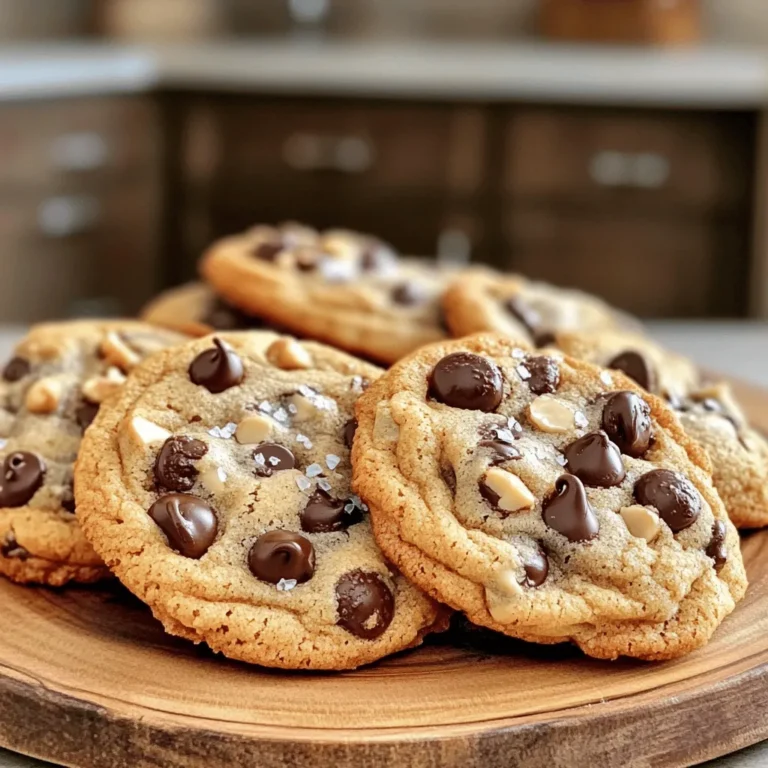 To make these cookies, you need some key ingredients. Here’s the list: - 2 ¾ cups all-purpose flour - 1 teaspoon baking soda - 1 teaspoon salt - 1 cup unsalted butter, softened - ¾ cup granulated sugar - ¾ cup packed brown sugar - 1 teaspoon vanilla extract - 2 large eggs - 2 cups semi-sweet chocolate chips - Sea salt for sprinkling These ingredients work together to create a soft, chewy cookie. The butter adds richness, while brown sugar gives a nice depth of flavor. You can also add in some fun extras. Chopped nuts are a great choice. Here’s what you can use: - 1 cup chopped walnuts or pecans Nuts add a nice crunch and extra flavor. If you don’t like nuts, feel free to skip them. The cookies will still taste amazing. Using good quality ingredients makes a big difference. Fresh flour and real butter will give you the best taste. Don't settle for cheap chocolate chips. Look for high-quality semi-sweet chips. They melt beautifully and enhance the cookie's flavor. Remember, better ingredients lead to better cookies. Trust me on this one! For the full recipe, check out the Ultimate Chocolate Chip Cookies. Start by preheating your oven to 375°F (190°C). This gets it hot and ready. Next, grab a medium bowl. Whisk together 2 ¾ cups of flour, 1 teaspoon of baking soda, and 1 teaspoon of salt. Set this mix aside. In a large bowl, beat 1 cup of softened butter with ¾ cup of granulated sugar and ¾ cup of brown sugar. Add 1 teaspoon of vanilla extract and mix for about 2-3 minutes until it's light and fluffy. Now, add 2 large eggs one at a time, mixing well after each. Then, slowly add the flour mixture and mix just until combined. Overmixing can ruin the dough. Finally, fold in 2 cups of semi-sweet chocolate chips (and nuts if you want). Scoop rounded tablespoons of dough onto a lined baking sheet. Keep space between each scoop. This lets the cookies spread without sticking together. Sprinkle a little sea salt on top of each cookie ball. The salt adds a nice touch. Bake the cookies for 9-11 minutes. Look for golden edges and soft centers. This is the sweet spot for texture. When done, remove the cookies from the oven. Let them cool on the baking sheet for 5 minutes. This helps them set before moving them. After that, transfer the cookies to a wire rack to cool completely. Once cooled, these cookies are ready to enjoy. Serve them warm with a glass of milk or a hot cup of coffee. For a lovely presentation, place them on a nice plate. Dust with powdered sugar for a fun touch. You can even stack them high for a delightful display. Eating them fresh from the oven is a must! Check out the Full Recipe for more details. To make your cookies soft, use more brown sugar. Brown sugar adds moisture. For a chewy texture, try using a mix of both brown and white sugars. Also, do not overbake them. Keep an eye on the edges. They should be golden, but the middle should still look soft. Overmixing the dough is a big mistake. This creates tough cookies. Another mistake is baking them too long. Always check your cookies a minute or two before the time is up. Lastly, don’t skip the sea salt on top! It boosts the sweet flavor. Here are the tools that will help you bake the best cookies: - Mixing bowls - Whisk or electric mixer - Measuring cups and spoons - Baking sheet - Parchment paper - Spatula - Wire rack Using these tools will make your baking easier and more fun. Follow the Full Recipe for a step-by-step guide to bake these ultimate chocolate chip cookies. {{image_2}} You can change the flavor of your cookies by using different types of chocolate chips. Here are some options: - Semi-sweet: This is the classic choice. It gives a rich, sweet taste. - Dark chocolate: For a bolder flavor, use dark chocolate chips. They pair great with the dough. - Milk chocolate: If you like sweeter cookies, go for milk chocolate chips. They melt beautifully. - White chocolate: This adds a creamy, sweet touch. It works well with nuts too. - Butterscotch or peanut butter chips: These bring a fun twist to the mix. Mix and match these chocolate types to find your favorite blend! If you need gluten-free cookies, simply swap all-purpose flour for a gluten-free blend. Many brands offer great mixes that work well. For vegan cookies, replace the butter with coconut oil or vegan butter. Use flax eggs instead of regular eggs. Just mix one tablespoon of ground flaxseed with three tablespoons of water. Let it sit for a few minutes to thicken. These changes allow everyone to enjoy these cookies! Adding flavors can make your cookies even more exciting. Here are some fun ideas: - Coconut: Add one cup of shredded coconut to the dough for a tropical twist. - Peanut butter: Swirl in half a cup of peanut butter for a nutty flavor. You can even use peanut butter chips. - Oats: Mix in one cup of rolled oats for a chewy texture and heartiness. - Cinnamon: A teaspoon of cinnamon adds warmth and spice. Feel free to experiment and create your own unique cookie! For the complete cookie experience, check out the Full Recipe. To keep your cookies fresh, place them in an airtight container. You can stack them, but do not squish them. If you have different types of cookies, store them separately. This way, each kind keeps its taste and texture. Store cookies at room temperature for up to a week. If you want them to last longer, consider freezing them. You can freeze cookie dough to enjoy fresh cookies later. Scoop the dough into balls and place them on a baking sheet. Freeze the balls for about an hour. After they freeze, put them in a freezer bag. Label the bag with the date and type of cookie. The dough can last for up to three months in the freezer. When you’re ready, bake them straight from the freezer. Add a minute or two to the baking time. To maintain freshness, keep cookies away from heat and light. A cool, dark place works best. You can also add a slice of bread to the container. The bread helps keep cookies soft by adding moisture. If you prefer crispy cookies, avoid this tip. Always check the cookies for any signs of spoilage before eating. Enjoy your cookies at their best! For the full recipe, check out the Ultimate Chocolate Chip Cookies. These cookies are ultimate because they balance texture and flavor. You get a crispy edge and a soft center. The mix of brown and white sugar gives a rich taste. Using semi-sweet chocolate chips adds just the right amount of sweetness. The sea salt on top makes every bite pop. This recipe combines simple ingredients in a perfect way. To get chubby cookies, use cold dough. After mixing, chill the dough for at least 30 minutes. This helps the cookies hold their shape when baking. Also, use a larger scoop for the dough balls. Place them farther apart on the baking sheet. This allows room for spreading while keeping them thick and fluffy. Yes, you can use granulated sugar only. However, it will change the cookie’s taste and texture. Brown sugar makes cookies softer and chewier. If you want a crispier cookie, use all granulated sugar. Just remember, you lose some of that rich flavor. The cookies will still be tasty, just not as chewy. To reheat cookies, use the oven. Preheat it to 300°F (150°C). Place the cookies on a baking sheet. Heat them for about 5 to 10 minutes. This method keeps them soft and warm. You can also use the microwave for a quick fix. Heat for about 10 seconds, but don’t overdo it. You want them warm, not hard. For the full recipe, check out the Ultimate Chocolate Chip Cookies section above. You learned how to make ultimate chocolate chip cookies. We covered key ingredients, steps, and helpful tips. Quality matters, so pick the best ingredients. Follow the steps to get perfect cookies every time. Try the variations to discover new flavors. Store your cookies right to keep them fresh. With these tips, you can enjoy baking and sharing cookies. Happy baking!