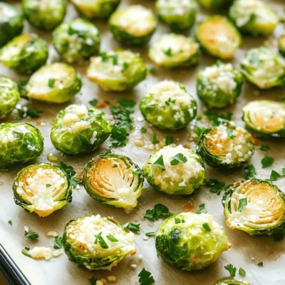 Garlic Parmesan Roasted Brussels Sprouts Delight