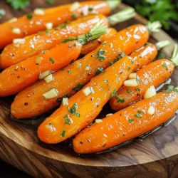 - 1 pound baby carrots - 3 tablespoons honey - 2 tablespoons olive oil - 4 cloves garlic, minced - 1 teaspoon fresh thyme leaves - Salt and pepper - 1 tablespoon balsamic vinegar (optional) - Fresh parsley, chopped When I make honey garlic roasted carrots, I always start with the main ingredients. Baby carrots are my favorite because they are sweet and tender. If you can't find baby carrots, regular carrots work too; just cut them into sticks. Next, I mix honey for sweetness. It adds a lovely glaze to the carrots. Olive oil brings richness and helps with roasting. Minced garlic gives the dish a punch of flavor. For additional seasonings, I add fresh thyme leaves. They bring a nice herbal note. Salt and pepper are a must for balance. If you want a tangy twist, balsamic vinegar adds depth; it’s optional but worth a try. Lastly, I love to sprinkle fresh parsley on top. It adds color and freshness. This dish is not only tasty but also looks great on the table. For the complete process, check out the [Full Recipe]. - Preheat the oven to 425°F (220°C). - In a large bowl, mix honey, olive oil, minced garlic, thyme, salt, and pepper. You can add balsamic vinegar if you want more tang. - Toss the carrots into the honey garlic mix. Make sure each carrot is well-coated. - Spread the carrots out in a single layer on a baking sheet. I find that parchment paper helps the carrots not stick. - Roast the carrots for 25-30 minutes. Halfway through, flip them to ensure they cook evenly. - You want the carrots to be tender and slightly caramelized. Check for doneness by piercing them with a fork. They should be soft but not mushy. Follow the [Full Recipe] for all details and enjoy this tasty side dish! To make your honey garlic roasted carrots shine, fresh thyme is best. It adds a bright taste that dried thyme can’t match. If you have dried thyme, use half the amount to keep the flavor strong. Honey gives the dish sweetness. If you want a tangy kick, add balsamic vinegar. Just one tablespoon will do. This mix of sweet and tangy creates a great balance. For even roasting, cut your carrots to a similar size. This helps them cook at the same rate. Spread them out on the baking sheet. Avoid crowding, as this can steam the carrots instead of roasting them. Flipping halfway through the cooking time is key. This step helps achieve that beautiful caramelization and ensures they cook evenly. Garnishing with fresh parsley adds color and freshness. Just sprinkle some on top right before serving. For special occasions, serve these carrots on a nice platter. Pair them with roasted meats or grain dishes. They add a pop of color and flavor to any meal. Check out the Full Recipe for more details! {{image_2}} You can swap out carrots for other root vegetables. Try parsnips or turnips for a new taste. Sweet potatoes also work well and add a nice sweetness. Mixing different veggies gives your dish a colorful look and varied flavor. Adding spices can change the whole dish. Try a pinch of cumin or paprika for warmth. You can also switch sweeteners. Maple syrup or agave nectar works great if you want to try something new. Each swap brings a unique twist to the classic honey garlic flavor. To make this dish vegan, simply use agave syrup instead of honey. This keeps the sweetness while making it plant-based. If you are gluten-free, this recipe is perfect as it contains no gluten ingredients. Enjoy the rich taste without worry! After enjoying Honey Garlic Roasted Carrots, store any leftovers in a sealed container. This keeps them fresh and tasty. Place the container in your fridge. They will stay good for about three to five days. If the carrots seem dry, add a little olive oil before storing. When you want to eat your leftovers, the oven is the best tool. Preheat it to 350°F (175°C). Spread the carrots on a baking sheet. Heat them for about 10 to 15 minutes. This method keeps the texture and flavor intact. You can also use a microwave if you’re in a hurry. Just make sure to cover them with a damp paper towel. This keeps them moist as they warm up. If you have extra roasted carrots, freezing is a great choice. Allow them to cool completely. Then, place the carrots in a freezer-safe bag. Remove as much air as you can before sealing. They will keep well for up to three months. When you’re ready to use them, thaw them in the fridge overnight. Reheat them using the oven or microwave for the best results. For the full recipe, check out Honey Garlic Roasted Carrots 🥕. Roasting carrots takes about 25 to 30 minutes. This time will give you tender, sweet carrots. You want to cook them until they are soft and a bit caramelized. Make sure to flip them halfway through. This helps them cook evenly. Yes, you can use raw carrots. Just cut them into sticks that are about the same size as baby carrots. They may take a bit longer to cook, usually around 30 to 35 minutes. The thicker the pieces, the longer they need to roast. Honey garlic roasted carrots pair well with many dishes. They go great with roasted chicken or fish. You can also serve them with rice or quinoa for a healthy meal. They add a nice touch to any dinner plate. Check out the Full Recipe for more ideas! This article explored how to make delicious honey garlic roasted carrots. We discussed the key ingredients and shared step-by-step instructions for preparing them perfectly. You learned tips for enhancing flavor and texture, along with ways to adjust the recipe for different diets. Storage tips help you keep leftovers fresh. Roasted carrots are a tasty side dish for any meal. With these insights, you can impress everyone at your next dinner. Enjoy making this dish and don’t hesitate to experiment with flavors!