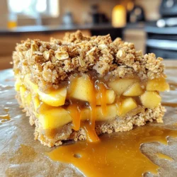 - 3 medium apples (preferably Granny Smith), peeled and diced - 1 tablespoon lemon juice - 1/4 cup brown sugar - 1 teaspoon ground cinnamon - 1 tablespoon all-purpose flour The apple filling brings a sweet and tangy flavor. Granny Smith apples work best. Their tartness cuts through the sweetness of the caramel. The lemon juice adds brightness and helps keep the apples fresh. Brown sugar gives a deep, rich sweetness. Cinnamon adds warmth and spice. The flour helps thicken the filling as it cooks. - 1/2 cup granulated sugar - 2 tablespoons unsalted butter - 1/4 cup heavy cream - 1 tablespoon white miso paste - A pinch of salt Miso caramel combines sweet and savory. The granulated sugar caramelizes to create a rich flavor. Butter adds creaminess. Heavy cream gives a smooth texture. Miso paste introduces umami, making the caramel unique. Just a pinch of salt enhances all the flavors. - 1 cup all-purpose flour - 1/2 cup rolled oats - 1/3 cup brown sugar - 1/2 teaspoon baking powder - 1/4 teaspoon salt - 1/2 cup cold unsalted butter, cubed The crumble base is a mix of flour and oats. Oats add texture and heartiness. Brown sugar sweetens the crumble. Baking powder helps it rise a bit in the oven. Cold butter is key. It creates a flaky, crumbly texture. When you mix it in, you want to see small lumps. These ingredients work together to create layers of flavor and texture. You can find the full recipe [here](Full Recipe). - Toss diced apples with lemon juice, brown sugar, cinnamon, and flour. - Set aside to allow flavors to meld. Start by dicing three medium Granny Smith apples. Their tartness shines when mixed with sweet and spicy flavors. Add one tablespoon of lemon juice to keep the apples bright and fresh. Next, sprinkle in a quarter cup of brown sugar for sweetness, one teaspoon of ground cinnamon for warmth, and one tablespoon of all-purpose flour to thicken. Mix well and let it sit. The apples will soak up the flavors, making each bite delicious. - Melt granulated sugar in a saucepan until deep amber. - Whisk in butter, then heavy cream, miso paste, and salt until smooth. For the miso caramel, heat half a cup of granulated sugar in a saucepan over medium heat. Stir it often. Watch it carefully as it melts and turns a deep amber color. Once it reaches that perfect hue, remove it from heat. Quickly whisk in two tablespoons of unsalted butter until it melts. Slowly add a quarter cup of heavy cream while stirring. Then, mix in one tablespoon of white miso paste and a pinch of salt for depth. This caramel is rich and savory, perfect for our bars. - Preheat oven to 350°F (175°C) and grease a 9x9-inch baking dish. - Combine dry ingredients and mix with cold cubed butter until crumbly. Now, let’s make the crumble. Preheat your oven to 350°F (175°C) and grease a 9x9-inch baking dish. In a bowl, mix together one cup of all-purpose flour, half a cup of rolled oats, one-third cup of brown sugar, half a teaspoon of baking powder, and a quarter teaspoon of salt. Cut in half a cup of cold unsalted butter, using your fingers or a pastry cutter. Your mixture should feel crumbly and look like coarse sand. - Press half of the crumble mixture into the baking dish to form the crust. - Layer with apple filling, pour miso caramel, and sprinkle remaining crumble on top. To assemble, press half of the crumble mixture into the bottom of the greased baking dish. This will be your crust. Next, evenly layer the apple filling over the crust. Pour the warm miso caramel on top, spreading it out gently. Finally, sprinkle the rest of the crumble mixture on top. This will create a nice, crunchy layer. - Bake for 25-30 minutes until golden brown and bubbly. - Cool in the baking dish for at least 15 minutes before slicing. Place the dish in your preheated oven and bake for 25 to 30 minutes. The top should turn golden brown and bubble up. Once done, take it out and let it cool in the dish for at least 15 minutes. This cooling time helps it set, making it easier to slice into perfect squares. It’s time to enjoy your miso caramel apple crumble bars! For the full recipe, check the previous section. I recommend using tart apples, like Granny Smith. They bring a nice balance to the sweet caramel. Tart apples add a fresh flavor and make the bars taste bright. You want apples that will hold their shape while baking, too. To avoid graininess, watch your heat. Melt the sugar slowly until it turns a deep amber. Stir it often to keep it smooth. When you add butter and cream, do it slowly. This helps keep the mixture silky. Whisk in the miso paste until it blends well. The final caramel should be thick but pourable. For a perfect crumble texture, use cold butter. This makes the mixture flaky and light. Cut the butter into the dry ingredients until it looks like coarse crumbs. You don't want to overmix, as this can make it dense. The result should be crumbly and crunchy when baked. For the full recipe, make sure to check out the complete list of ingredients and steps! {{image_2}} Adding nuts can make your Miso Caramel Apple Crumble Bars even better. Nuts give a nice crunch and a rich flavor. You can use walnuts, pecans, or almonds. Just chop them up and mix them into the crumble. About 1/2 cup of nuts works great. This little change adds texture and makes every bite exciting. If you want to change the sweet taste, try using honey or maple syrup instead of sugar. These natural sweeteners bring their unique flavors. Using honey adds a floral note. Maple syrup gives a warm, earthy taste. If you decide to switch, use about 1/3 cup of either sweetener to balance the flavors. Just remember, this can change the texture a bit, so adjust your other ingredients if needed. Want to make your bars even tastier? Adding a splash of vanilla extract or a sprinkle of nutmeg can take the flavor up a notch. Vanilla adds warmth and sweetness, while nutmeg gives a cozy, spicy touch. Just 1 teaspoon of vanilla or 1/4 teaspoon of nutmeg can make a big difference. These small tweaks help create a more complex flavor that you and your guests will love. For the complete recipe, check out the [Full Recipe]. To keep your bars fresh, place them in an airtight container. Store them in the fridge. This will help maintain their taste and texture. Make sure they cool completely before sealing. You can layer parchment paper between the bars to prevent sticking. If you want to freeze the bars, wrap them well in plastic wrap. Then, place them in a freezer-safe bag. This will stop freezer burn. When you want to eat them, take them out and let them thaw in the fridge. This keeps the texture nice and soft. Miso caramel apple crumble bars last about three days in the fridge. At room temperature, they stay good for about two days. For the best taste, eat them within these time frames. After that, the flavors may fade. Enjoy your delicious treat from the [Full Recipe]! Yes, you can make these bars gluten-free. Use gluten-free flour blends. Look for blends that contain rice flour, almond flour, or potato starch. These options work well in the crumble and crust. If you can’t find miso paste, you have a few options. You can use tahini for a similar creaminess. Another choice is a mix of peanut butter and soy sauce. These will give you a unique flavor twist and still add richness. You can tell the bars are done when the top is golden brown. The apples will bubble up, and you can smell a sweet aroma. If you poke a toothpick into the center, it should come out clean. Yes, you can make these bars ahead of time. Bake them a day or two before your event. Store them in an airtight container in the fridge. This helps the flavors meld and makes serving easy. Serve these bars warm or at room temperature. Add a scoop of vanilla ice cream on top for a tasty treat. You can also drizzle extra miso caramel or sprinkle some sea salt for added flavor. Check the Full Recipe for additional ideas! This article covered how to make Miso Caramel Apple Crumble Bars, focusing on ingredients, steps, and tips. You learned to blend tart apples with miso caramel for a unique dessert. Remember, using cold butter ensures a crunchy crumble, and variations like nuts add extra flavor. These bars are perfect for gatherings or a sweet treat at home. Enjoy making these delicious bars and sharing them with others. Happy baking!