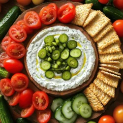 - 1 cup cream cheese, softened - 1/2 cup sour cream - 1/2 cup dill pickles, finely chopped - 1/4 cup pickled jalapeños, finely chopped The main ingredients bring creaminess and tang to the dip. Cream cheese is the base, giving a rich texture. Sour cream adds a slight tang that brightens the flavor. Dill pickles give crunch and a vinegar kick. Jalapeños offer heat, making the dip exciting. - 1 cup cherry tomatoes, halved - 1 cucumber, sliced - Assorted crackers and breadsticks for dipping Add-ons make your dip board fun and colorful. Cherry tomatoes add sweetness and vibrancy. Cucumber slices bring a fresh crunch that balances the dip's richness. Crackers and breadsticks provide various textures for dipping. Guests can mix and match to their heart's content. - 2 tablespoons honey - 1 tablespoon Dijon mustard - 1 teaspoon garlic powder - 1 teaspoon onion powder - Salt and pepper to taste Optional seasonings can elevate the dip. Honey adds sweetness, balancing the spice. Dijon mustard gives a unique tang that enhances flavor. Garlic and onion powders add depth and warmth. Salt and pepper help round out the taste. Adjust these to fit your palate and make the dip your own. For the full recipe, check out the Sweet and Spicy Pickle Dip Board. Enjoy crafting a delightful dip that will surely impress your guests! Mixing the Base Ingredients Start by gathering your ingredients. You will need softened cream cheese and sour cream. In a mixing bowl, combine 1 cup of cream cheese with 1/2 cup of sour cream. Mix them well using a hand mixer or spatula until the texture is smooth. This creamy base is the heart of your dip. Incorporating Pickles and Jalapeños Next, you’ll add the flavor! Chop up 1/2 cup of dill pickles and 1/4 cup of pickled jalapeños. Stir these into the cream cheese mixture. The pickles add crunch, while the jalapeños bring the heat. You can adjust the spice by adding more jalapeños if you like it hot. Seasoning the Dip Now it’s time to season. Add 2 tablespoons of honey, 1 tablespoon of Dijon mustard, 1 teaspoon of garlic powder, and 1 teaspoon of onion powder. Mix everything together until it’s well blended. Taste and add salt and pepper as needed. If you want it sweeter, add more honey. Transferring the Dip to the Serving Bowl Once your dip is ready, transfer it to a nice serving bowl. Place the bowl in the center of a large serving board or platter. This will be the star of your board. Arranging Fresh Vegetables Now, let’s add some fresh veggies. Halve some cherry tomatoes and slice a cucumber. Arrange the cherry tomatoes and cucumber around the bowl. This adds color and freshness. Plus, they are great for dipping! Placing Crackers and Breadsticks Finally, add an assortment of crackers and breadsticks around the dip. Make sure to use different shapes and sizes. This gives your board variety and makes it fun for guests to grab something to dip. Garnishing the Dip For a finishing touch, sprinkle some chopped pickles and jalapeños on top of the dip. This makes it look inviting and adds extra flavor. Choosing Colorful Crackers Use colorful crackers to contrast the green and yellow hues of the veggies. This pop of color makes your dip board visually appealing. Creating Visual Depth on the Board To create depth, stack some crackers and breadsticks in different places. This adds dimension and makes your board look full and festive. Follow these steps, and you will have a delicious Sweet and Spicy Pickle Dip Board that impresses your guests! For the complete recipe, refer to the [Full Recipe]. Adjusting Sweetness and Spiciness To get the right blend, taste as you go. Add more honey for sweetness or more jalapeños for spice. You can always add more, but it’s hard to take it out! Achieving the Right Consistency For a creamy dip, mix the cream cheese and sour cream well. If it's too thick, add a splash of pickle juice. This will keep it smooth and spreadable. Flavor Enhancements to Consider Want to kick it up a notch? Try adding a squeeze of fresh lemon juice. It brightens the dip and adds a nice zing. Fresh herbs like dill or chives can also bring more flavor. Pairing with Drinks This dip goes well with cold drinks. Try it with a light beer or a refreshing lemonade. Wine lovers can enjoy it with a crisp white wine. Ideal Serving Temperature Serve the dip cold or at room temp. It should be easy to scoop and creamy. Take it out of the fridge about 15 minutes before serving. Making it a Meal: Pair with Proteins You can turn this dip into a meal. Pair it with grilled chicken or shrimp. It also works well with sliced deli meats or a veggie platter. Themed Serving Boards Make your board fun! Use bright colors and different textures. Add some cheese or nuts to give it variety. Using Seasonal Elements Incorporate seasonal fruits or vegetables. In summer, add fresh berries. In fall, try some roasted squash for warmth. Creative Plating Techniques Use different bowls for the dip and veggies. Arrange them in a circle or a fun shape. This draws the eye and makes the board inviting. For the full recipe, check out the Sweet and Spicy Pickle Dip Board! {{image_2}} You can change the taste of your Sweet and Spicy Pickle Dip by adding different spices. Consider mixing in smoked paprika for warmth or a pinch of cayenne for more heat. These spices can lift the flavor and surprise your guests. Substituting ingredients can also create new flavors. For instance, swap out dill pickles for bread and butter pickles. This change adds a sweet touch. You can use Greek yogurt instead of sour cream for a tangy twist and extra protein. If you want vegan-friendly options, use vegan cream cheese and yogurt. The taste remains rich, while keeping it plant-based. You can also add avocado for creaminess. It will keep the dip creamy and delicious. For gluten-free pairings, choose gluten-free crackers or fresh veggies. Carrot sticks and bell pepper slices work well. They add crunch and color to your board. If you're looking for dairy-free alternatives, use cashew cream instead of cream cheese. This swap gives you the creamy texture without dairy. A splash of lemon juice can help brighten the flavor. Low-carb options are also easy to include. Use cucumber slices or radishes instead of breadsticks. These keep the dip light and fresh while staying low in carbs. Individual dipping cups are a fun way to serve the dip. Fill small cups with the dip and place them on a platter. This style allows guests to grab their own, making it easy and neat. For large party platters, make a big batch of dip. Set it in the center of a large board. Surround it with a variety of dippers: colorful crackers, fresh veggies, and fruits. This setup invites everyone to dig in. Themed event boards can add flair to your gathering. Create a picnic or barbecue theme by using checkered cloths and rustic bowls. You can even label each dip and its dippers for a fun touch. For the full recipe, check out the Sweet and Spicy Pickle Dip Board 🥒. Store any leftover dip in the fridge. Use a clean, airtight container to keep it fresh. It stays good for about three to five days. Always check for signs of spoilage before using. You can freeze the dip for longer storage. First, place it in a freezer-safe container. Leave some space at the top, as the dip will expand. Use it within three months for best taste. To thaw, move it to the fridge overnight. Stir well before serving, as freezing can change the texture. To keep your crackers fresh, store them in a cool, dry place. Use a sealed bag or container. For best taste, eat them within a week. Avoid leaving crackers out in the air, as they can get stale quickly. If you notice staleness, try toasting them lightly in the oven for a quick refresh. You can serve many tasty items with this dip. Recommended accompaniments include: - Fresh veggies like carrots, bell peppers, and celery. - Crunchy crackers, such as wheat or rice crackers. - Slices of baguette or breadsticks. - Tortilla chips for a fun twist. These pairings add texture and flavor. They also make your board look colorful and inviting. Yes, you can make this dip ahead of time. Making it in advance helps the flavors blend well. You can prepare it up to two days before your event. For storage, place the dip in an airtight container. Keep it in the fridge until you are ready to serve. This keeps it fresh and tasty. The heat level can vary based on how many jalapeños you use. If you want it milder, use fewer jalapeños. You can also remove the seeds for less heat. Understanding jalapeño varieties is key. Some are hotter than others. If you enjoy spice, opt for spicier varieties. If you prefer mild, choose milder options. Absolutely! You can explore different types of pickles for this recipe. Sweet pickles add a different flavor profile. Bread and butter pickles give a nice sweetness. Using various pickles impacts the overall taste. Experiment with dill pickles for a tangy kick. Feel free to mix and match to find your favorite blend. For the full recipe, check the detailed instructions above. This article covered how to make a tasty Sweet and Spicy Pickle Dip. We explored the main ingredients like cream cheese, dill pickles, and jalapeños. I shared step-by-step instructions for mixing, seasoning, and presenting the dip. You learned tips for perfecting the flavor and serving ideas. We also discussed variations and storage options to keep your dip fresh. Now, you have everything you need to enjoy this dip at your next gathering. Have fun mixing, sharing, and savoring this delicious treat!