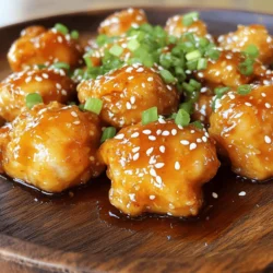 To make Honey Garlic Chicken Bites, you need simple and fresh items. Here are the must-have ingredients: - 1 pound boneless, skinless chicken breasts, cut into bite-sized pieces - 1/2 cup honey - 1/4 cup soy sauce (low sodium) - 3 cloves garlic, minced - 1 tablespoon fresh ginger, grated - 1 tablespoon sesame oil - 1 tablespoon rice vinegar - 1 teaspoon cornstarch mixed with 1 tablespoon water (for thickening) - Salt and pepper to taste - Sesame seeds (for garnish) - Chopped green onions (for garnish) Each ingredient plays a role. The chicken gives protein, while honey adds sweetness. Soy sauce adds saltiness and umami. Garlic and ginger boost flavor, while sesame oil gives a nutty taste. You can make the sauce stand out with a few tweaks. Try these ideas: - Add chili flakes for heat. - Use maple syrup instead of honey for a different sweetness. - Mix in orange juice for a citrus twist. - Try balsamic vinegar for a richer flavor. These changes can make the dish your own. Adjust based on your taste. Garnishes add color and texture to your dish. Here are my favorites: - Sesame seeds: They add crunch and look great. - Chopped green onions: They bring freshness and a mild onion flavor. - Fresh cilantro: It gives a bright touch to the dish. These garnishes enhance the look and taste of your Honey Garlic Chicken Bites. Enjoy adding them! For the complete recipe, check out the Full Recipe section. Start by making the marinade. In a medium bowl, mix the honey, soy sauce, minced garlic, grated ginger, sesame oil, and rice vinegar. Whisk them well until they blend into a smooth sauce. This step builds the flavor base for your chicken. Next, season the chicken pieces lightly with salt and pepper. Then, add the chicken to the bowl with the marinade. Toss to coat every piece well. Cover the bowl and let it sit in the fridge. Marinate for at least 30 minutes, or up to 2 hours for more flavor. The longer it sits, the better it tastes. When you are ready, heat a large skillet over medium-high. Once hot, add the marinated chicken pieces. Cook them for about 5 to 7 minutes. You want them golden brown and cooked through. Stir occasionally to ensure even cooking. After cooking, reduce the heat to low. Pour any leftover marinade from the bowl into the skillet. This will add more flavor to the chicken as it simmers. To thicken the sauce, stir in the cornstarch mixture. This is made by mixing 1 teaspoon of cornstarch with 1 tablespoon of water. Add it to the skillet and stir well. Cook for another 2 to 3 minutes until the sauce thickens. Keep stirring to avoid lumps. Once thickened, turn off the heat. Transfer the chicken bites to a serving dish. Drizzle the thickened sauce over the top for extra flavor. Don’t forget to garnish with sesame seeds and chopped green onions. This adds a nice touch and makes your dish more appealing. For the complete recipe, refer to the [Full Recipe]. Marinating your chicken is key for great taste. I suggest letting it soak for at least 30 minutes. If you have time, aim for two hours. This helps the flavors soak in deeply. Try to keep the marinade cold while the chicken rests. For extra flavor, you can add a splash of citrus juice. Both skillet and oven methods work well for this dish. The skillet gives you a nice sear and quick cooking time. It takes about 5-7 minutes on medium-high heat. If you choose the oven, preheat it to 400°F. Bake the chicken for about 20-25 minutes until cooked through. Either way, you will enjoy tasty bites. Avoid skipping the marinating step. This can make your chicken bland. Also, don’t overcrowd the skillet. This can lead to steaming instead of browning. If you use the oven, check the chicken a few minutes early. Overcooked chicken can be dry. Lastly, remember to thicken the sauce. Use the cornstarch mixture to get that perfect glaze. For more details on making this dish, check the Full Recipe. {{image_2}} You can switch chicken for other proteins to mix things up. Tofu is a great option for a vegetarian twist. Use firm tofu, cut it into bite-sized cubes, and follow the same steps. Shrimp also works well. You can cook shrimp in just a few minutes. They soak up the honey garlic sauce nicely, giving you a new flavor. While honey garlic sauce is a star, other sauces can shine too. Try a teriyaki sauce for a sweet, soy-rich flavor. A spicy Szechuan sauce will add a nice kick if you enjoy heat. You can also use a sweet chili sauce for a different sweet-spicy balance. Mixing sauces can create unique tastes for your chicken bites. These bites pair well with several sides. Serve them over rice to soak up the tasty sauce. Steamed veggies like broccoli or snap peas add color and crunch. You could also try a fresh salad for a light meal. For a fun twist, serve them in lettuce wraps for a crunchy bite. Each of these side options enhances the meal and makes it even more enjoyable. Check the [Full Recipe] for more tips and details! To keep your honey garlic chicken bites fresh, store them in an airtight container. Make sure the chicken cools down first. Place it in the fridge if you plan to eat it within three days. For longer storage, consider freezing. When you are ready to enjoy your leftovers, reheat them gently. Use a skillet over medium heat for the best results. Add a splash of water or broth to keep the chicken moist. Stir it often until warmed through. You can also use a microwave. Heat in short bursts to avoid overcooking. You can freeze honey garlic chicken bites for up to three months. Place them in a freezer-safe bag, removing as much air as possible. When you're ready to eat, thaw in the fridge overnight. Reheat thoroughly before serving. The honey garlic flavor will still shine! For the full recipe, refer back to the earlier section. You should marinate the chicken for at least 30 minutes. This lets the flavors soak in well. If you have more time, marinating for up to 2 hours deepens the taste even more. I find that this time really makes a difference in flavor. Yes, you can use other meats! Chicken thighs work great for a juicier bite. You can also try pork or shrimp. Just adjust the cooking time to ensure they are cooked through. I recommend cutting the meat into similar sizes for even cooking. Absolutely! Look for gluten-free soy sauce, often labeled as tamari. It has a similar taste and works just as well. This way, you can enjoy the same great flavor without the gluten. Yes, you can prep the chicken and marinade ahead of time. Just keep the marinated chicken in the fridge until you're ready to cook. This makes it a great weeknight meal option. I love pairing these bites with steamed rice or quinoa. You can also serve them with stir-fried veggies for a balanced meal. It’s all about what you enjoy! If you like some heat, add red pepper flakes to the marinade. You can also use sriracha for a spicy kick. Just start with a little and taste as you go. Store any leftovers in an airtight container in the fridge. They will stay fresh for about 3 to 4 days. Reheat them in the microwave or on the stove for a quick meal. Yes, you can freeze them! Place them in a freezer-safe container. They can last up to 3 months. Just thaw in the fridge before reheating. This gives you a quick meal option for busy nights. Yes! Kids often enjoy the sweet and savory flavors. The chicken bites are easy to eat and fun to dip in extra sauce. You can get creative with sides to make it more appealing for kids. To make Honey Garlic Chicken Bites, start with the right ingredients and flavors. Use a tasty marinade to boost your chicken's taste. Follow the steps carefully for cooking and thickening the sauce. Try different proteins and sauces for fun new twists. Store leftovers well, and reheat them for another meal. These bites are easy to make and very tasty. Enjoy experimenting and creating your own version!