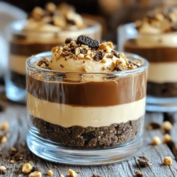 To make No-Bake Nutella Oreo Cheesecake Cups, you need: - 18 Oreo cookies, crushed - 4 tablespoons unsalted butter, melted - 8 oz cream cheese, softened - 1 cup powdered sugar - 1 cup Nutella - 1 teaspoon vanilla extract - 1 cup whipped cream (store-bought or homemade) - Additional Oreos for topping - Chopped hazelnuts for garnish (optional) I recommend using name-brand Oreo cookies for the best flavor. Brands like Philadelphia are great for cream cheese. For Nutella, stick with the classic version. You can also try dark chocolate or salted caramel variants if you want a twist. For whipped cream, a good store-bought option works well, but homemade is even better! If you want to swap ingredients, here are some ideas: - Use gluten-free Oreos for a gluten-free option. - You can replace Nutella with any chocolate hazelnut spread. - For a dairy-free version, try vegan cream cheese and a plant-based whipped cream. - If you don’t have powdered sugar, regular sugar works but blend it first for a smooth texture. These options keep your cheesecake cups tasty and fun, no matter your dietary needs! Start by crushing 18 Oreo cookies in a bowl. You want the pieces to be small. Next, melt 4 tablespoons of butter in a microwave. Pour the melted butter over the crushed cookies. Mix them well until all the crumbs are coated. Now, take about 2 tablespoons of this Oreo mix and place it in each cup. Press it down firmly to form a crust. Make sure it is even and compact. In a clean bowl, add 8 ounces of softened cream cheese. Beat it with an electric mixer until smooth. Slowly add 1 cup of powdered sugar while mixing at low speed. Once mixed well, add 1 cup of Nutella and 1 teaspoon of vanilla extract. Continue to mix until it is creamy and smooth. Carefully fold in 1 cup of whipped cream until just combined. This keeps the filling light and fluffy. Spoon the Nutella filling into each cup over the Oreo crust. Use a spatula to smooth the tops. Once filled, place the cups in the fridge for at least 2 hours. This helps the filling set nicely. Before serving, crush some extra Oreos and sprinkle them on top. For a crunchy touch, add chopped hazelnuts if you like. Serve these cups cold for a delicious treat! One common mistake is not crushing the Oreos enough. Make sure they are fine crumbs. This helps the crust hold together. Another mistake is overmixing the cream cheese. If you mix too much, the filling can become too soft. Lastly, don’t skip the chilling time. The cups must set in the fridge for at least 2 hours. To get a smooth filling, start with softened cream cheese. Beat it until creamy before adding other ingredients. When you fold in the whipped cream, do it gently. This keeps the mixture light and fluffy. If you want a richer taste, use less whipped cream. This will give a denser cheesecake. For a stunning presentation, serve the cups on a nice platter. Add a small spoon or fork with each cup. Top each cheesecake cup with crushed Oreos and hazelnuts. This adds extra texture and color. Use clear cups to show off the layers. It makes the dessert look even more inviting. {{image_2}} You can mix it up with flavors. Instead of Nutella, use peanut butter. It gives a nice twist. For chocolate lovers, add melted dark chocolate to the cream cheese mix. You can also try fruit flavors. Strawberry or raspberry puree can add a fruity touch. Just mix the puree with the cream cheese. These small changes can create a new dessert experience. To make this dessert vegan, swap the cream cheese for a dairy-free version. Use cashew cream or coconut cream as a base. For the sweetener, use coconut sugar instead of powdered sugar. Use vegan whipped cream for the topping. Instead of Nutella, try a vegan chocolate spread. This way, everyone can enjoy this treat. To make these cheesecake cups gluten-free, choose gluten-free Oreo cookies. They taste just as good! Ensure all other ingredients are gluten-free too. Most cream cheeses and chocolate spreads are safe, but double-check labels. These small changes let gluten-free eaters enjoy the same rich taste. To store your leftover cheesecake cups, place them in an airtight container. Make sure to keep them in the fridge. This way, they stay fresh and tasty. Cover each cup with plastic wrap if you have no container. Enjoy them within a few days for the best flavor. You can freeze these cheesecake cups for later enjoyment. First, let them chill in the fridge for at least two hours. Then, wrap each cup in plastic wrap. After wrapping, place them in a freezer-safe bag. These cups can last about one month in the freezer. Thaw them in the fridge before serving. These cheesecake cups can last in the fridge for about three to five days. The cream cheese and whipped cream will stay fresh during this time. If you see any changes in texture or smell, it is best to throw them away. Always check your food to ensure it is safe to eat. Yes, you can use other cookies. Graham crackers or chocolate wafers work well. Just crush them and mix with melted butter. The flavor will change, but it can still be tasty. These cheesecake cups last about 3 to 5 days in the fridge. Keep them in an airtight container. This will help keep them fresh and delicious. Absolutely! You can make these cups a day or two ahead of time. Just store them in the fridge until you are ready to serve. It saves time and makes for easy entertaining. If you want a change, use other spreads. Peanut butter or chocolate spread can be great alternatives. You can also try a fruit spread for a different flavor. Making homemade whipped cream is easy! Just whip heavy cream with a mixer until it forms soft peaks. Add a bit of sugar and vanilla for flavor. It’s easy and tastes fresh! This blog post has covered the key steps to make delicious cheesecake cups. You learned about the best ingredients and brand options. We also discussed helpful tips for preparing, assembling, and presenting your treats. You can even explore various flavors and dietary adjustments. In the end, making cheesecake cups can be fun and easy. Follow these steps and enjoy your tasty creation!