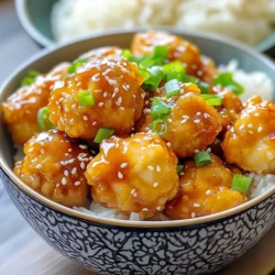 - 1 lb boneless, skinless chicken breast - 1/4 cup honey - 1/4 cup soy sauce (low sodium preferred) - 2 tablespoons minced garlic - 1 tablespoon grated ginger - 1 tablespoon cornstarch - 1 tablespoon olive oil - Salt and pepper to taste - Sesame seeds for garnish - Chopped green onions for garnish The main ingredients for Air Fryer Honey Garlic Chicken Bites create a sweet and savory dish. I use boneless chicken breast. It cooks quickly and stays juicy. The honey gives a sticky glaze, while the soy sauce adds depth. For the extra flavor, I add minced garlic and grated ginger. Garlic brings a sharp bite, while ginger adds warmth. These two work together to make the chicken pop! Cornstarch is key for a crispy coating. It helps the chicken get that golden crunch in the air fryer. A light brush of olive oil keeps everything from sticking and adds flavor. Finally, I love to garnish with sesame seeds and chopped green onions. They add a fresh touch and a nice crunch. Seasoning with salt and pepper rounds out the taste. These simple but flavorful ingredients turn chicken into a delightful treat that everyone loves. - Mixing the marinade ingredients: Start by grabbing a medium bowl. Combine 1/4 cup honey, 1/4 cup soy sauce, 2 tablespoons minced garlic, and 1 tablespoon grated ginger. Stir until well mixed. The sweet and savory mix will give your chicken great flavor. - Coating the chicken pieces: Cut 1 pound of boneless, skinless chicken breast into bite-sized pieces. Add the chicken to the marinade. Make sure each piece is well coated. This step is key for juicy bites. - Allowing marination time: Let the chicken marinate for 30 minutes. This gives time for the flavors to soak in. If you can, cover the bowl and place it in the fridge. - Preheating the air fryer: Set your air fryer to 360°F (180°C). Preheat it for about 5 minutes. This helps the chicken cook evenly and get crispy. - Preparing the chicken coating with cornstarch: After marinating, take out the chicken from the bowl. Reserve the marinade for later. Toss the chicken pieces with 1 tablespoon of cornstarch. This coating is what makes the chicken crispy when it cooks. - Cooking chicken in the air fryer: Lightly brush or spray the air fryer basket with olive oil. Place the chicken in a single layer. Air fry for 10 to 12 minutes. Shake the basket halfway through. The chicken should be golden brown and reach an internal temperature of 165°F (75°C). - Making the honey garlic sauce: While the chicken cooks, take the reserved marinade and pour it into a small saucepan. Bring it to a boil over medium heat. Once it boils, lower the heat to a simmer for about 5 minutes. This thickens the sauce nicely. - Tossing chicken with sauce and garnishing: After the chicken is done, transfer it to a bowl. Pour the thickened honey garlic sauce over the chicken. Toss it well to coat all the pieces. For a touch of color and crunch, garnish with sesame seeds and chopped green onions. Enjoy your flavorful treat! To get that perfect crispy texture, use cornstarch. Cornstarch creates a light, crunchy crust when cooked. Just toss your marinated chicken pieces in cornstarch before air frying. This simple step makes a big difference. Avoid overcrowding in the air fryer. If you stack chicken pieces too close, they won’t cook evenly. Cook in batches if needed. This way, every piece gets the hot air it needs to become crispy and golden brown. You can boost the flavor of the marinade by adding spices. Try a pinch of red pepper flakes for heat or some smoked paprika for a deep, rich taste. These small changes can transform your dish. For dipping sauces, consider serving with sweet chili sauce or a tangy soy sauce mix. These sauces will add extra flavor and make your chicken bites even more enjoyable. Pair your honey garlic chicken bites with sides like steamed rice or a fresh salad. The rice soaks up the sauce, while the salad adds a nice crunch. This balance makes for a well-rounded meal. Presentation matters! Serve the chicken bites in an elegant bowl or on a large platter. Garnish with sesame seeds and chopped green onions for color and style. This makes your dish look as good as it tastes! {{image_2}} You can switch up the chicken for other proteins. Shrimp works great in this dish. Just use fresh shrimp and follow the same steps. Tofu is another tasty choice. Use firm tofu for the best texture. Cut it into bite-sized cubes, and marinate just like the chicken. If you need a gluten-free option, choose a gluten-free soy sauce. There are many brands available that taste great. You can also check other ingredients for gluten. Make sure your honey and cornstarch are free from gluten too. Use these swaps, and you can enjoy the dish worry-free. Want more flavor? Try adding citrus. A splash of lime or lemon juice can brighten the dish. Just mix it into the marinade. If you like heat, add chili flakes or fresh chopped chili. This will give your chicken a spicy kick. Adjust the amount to match your taste. To keep your honey garlic chicken bites fresh, place them in an airtight container. Make sure to let them cool down first. Storing them in the fridge is best. They should stay good for about 3 to 4 days. Always label your container with the date. This way, you won’t forget when you made them! To reheat your chicken bites, use the air fryer for best results. Preheat the air fryer to 350°F (175°C). Place the chicken in a single layer. Heat for about 5 to 7 minutes. This method keeps them crispy. If you don’t have an air fryer, use the oven instead. Bake them at 350°F (175°C) for about 10 minutes. You can freeze your chicken bites for later! To do this, let them cool completely. Place them in a freezer-safe bag or container. Squeeze out as much air as possible before sealing. They can last for about 2 to 3 months in the freezer. When you're ready to eat, thaw them in the fridge overnight. Reheat them in the air fryer for that crispy goodness! The ideal time for marinating chicken is 30 minutes. This short time works well to soak in the flavors of honey, soy sauce, garlic, and ginger. You can leave it longer for a deeper taste, but 30 minutes gives great results. Yes, you can use frozen chicken, but it’s best to thaw it first. Thawing ensures even cooking and helps the marinade stick better. If you use frozen chicken, marinate after thawing for that tasty honey garlic flavor to soak in. Set your air fryer to 360°F (180°C). This temperature cooks the chicken bites evenly. It helps them get golden brown and crispy while keeping them juicy inside. Always check the chicken's internal temperature. It should reach 165°F (75°C) for safe eating. In this blog post, we explored a tasty honey garlic chicken recipe. We covered key ingredients, marinating steps, and air frying tips. You learned how to achieve crispy chicken, enhance flavors, and store leftovers effectively. Final thoughts: Enjoy customizing this dish with your favorite proteins or flavors. Keep this simple recipe handy for a quick and delicious meal any time!