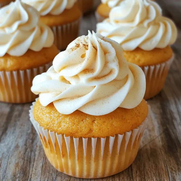 Making pumpkin spice latte cupcakes is easy and fun. You need simple items from your kitchen. Each ingredient plays a role in taste and texture. Together, they create a warm, cozy flavor that shouts fall. - 1 ½ cups all-purpose flour - 1 teaspoon baking powder - ½ teaspoon baking soda - ½ teaspoon salt - 2 teaspoons pumpkin pie spice - ½ cup unsalted butter, softened - 1 cup granulated sugar - 2 large eggs - 1 cup canned pumpkin puree - ½ cup brewed coffee, cooled - 1 teaspoon vanilla extract The flour gives structure. Baking powder and baking soda help the cupcakes rise. The salt enhances flavors. Pumpkin pie spice brings that warm fall taste. Butter adds richness, while sugar sweetens. Eggs help bind everything. Pumpkin puree keeps them moist, and coffee gives a lovely depth. Vanilla adds a nice finish. - 1 cup unsalted butter, softened - 4 cups powdered sugar - 2 tablespoons brewed coffee, cooled - 1 teaspoon vanilla extract - 1 teaspoon pumpkin pie spice For the frosting, butter gives a creamy base. Powdered sugar sweetens and thickens it. Coffee adds flavor and richness, while vanilla and pumpkin pie spice round it out. Together, these ingredients create a frosting that's both sweet and flavorful. Start by preheating your oven to 350°F (175°C). This step is key for even baking. While your oven warms up, grab a cupcake pan and line it with cupcake liners. In a medium bowl, whisk together the dry ingredients. You will need 1 ½ cups all-purpose flour, 1 teaspoon baking powder, ½ teaspoon baking soda, ½ teaspoon salt, and 2 teaspoons pumpkin pie spice. This mix brings out the warm flavors of fall. Next, take a large bowl and beat ½ cup of softened unsalted butter with 1 cup of granulated sugar. Mix until it’s light and fluffy, which should take about 3-4 minutes. This step adds air to your batter for a soft texture. Add 2 large eggs to the bowl, one at a time. Beat well after each addition. Then, mix in 1 cup of canned pumpkin puree, ½ cup of cooled brewed coffee, and 1 teaspoon of vanilla extract. Ensure everything blends well for a rich flavor. Now, gradually add your dry mixture to the wet one. Mix until just combined. Be careful not to overmix the batter; this helps keep your cupcakes light and airy. Spoon the batter into your cupcake liners. Fill each about 2/3 full. This allows space for the cupcakes to rise without overflowing. Place your filled cupcake pan in the preheated oven. Bake for 18-20 minutes. To check for doneness, insert a toothpick into the center. If it comes out clean, they are ready. Let them cool in the pan for 5 minutes, then transfer them to a wire rack. For the frosting, beat 1 cup of softened unsalted butter in a large bowl until creamy. Gradually add 4 cups of powdered sugar. Alternate with 2 tablespoons of cooled brewed coffee. Mix until smooth. Stir in 1 teaspoon of vanilla extract and 1 teaspoon of pumpkin pie spice for flavor. Once the cupcakes are completely cool, it's time to frost them. Use a piping bag or a spatula to add the frosting on top of each cupcake. Get creative with your designs! For a fun touch, sprinkle some extra pumpkin pie spice or freshly ground coffee on top of the frosting. This adds flavor and makes your cupcakes look even more delightful. Enjoy your fall treat! To bake the best pumpkin spice latte cupcakes, keep these tips in mind: - Always preheat your oven to 350°F (175°C) before baking. This helps your cupcakes rise evenly. - Use room temperature butter and eggs for a smoother batter. Cold ingredients can make mixing harder. - Measure your flour correctly. Spoon it into the measuring cup and level it off with a knife. Too much flour can make the cupcakes dense. - Don’t overmix the batter. Mix until just combined for a light texture. Here are some common mistakes that can ruin your cupcakes: - Forgetting to line the cupcake pan. This can lead to sticking and messy cupcakes. - Opening the oven door too soon. Wait at least 15 minutes before checking for doneness. - Skipping the cooling step. Frosting warm cupcakes can cause the frosting to melt and slide off. - Not letting the coffee cool before adding it to the batter. Hot coffee can change the texture of your batter. The right frosting can make your cupcakes shine. Follow these steps for smooth frosting: - Start with softened butter. Beat it until creamy before adding sugar. This makes mixing easier. - Add powdered sugar slowly. Mix on low speed to avoid a sugar cloud. - Use brewed coffee at room temperature to help thin out the frosting. Add just enough until you reach your desired consistency. - Beat the frosting well until it’s light and fluffy. This will give it a nice texture for spreading or piping. {{image_2}} You can change the frosting to fit your taste. Try cream cheese frosting for a tangy twist. It pairs well with pumpkin spice. You can also use whipped cream for a lighter touch. For a chocolatey flavor, mix in cocoa powder. This gives a nice balance to the spices. You can make these cupcakes gluten-free. Use a gluten-free flour blend instead of all-purpose flour. For a dairy-free option, swap the butter for coconut oil. You can also use almond milk in place of regular milk. This keeps the cupcakes moist and tasty while catering to dietary needs. For a fun twist, add chocolate chips to the batter. They melt and create a rich flavor. You can also fold in chopped nuts like walnuts or pecans. This adds a nice crunch. If you want more spice, throw in some chopped candied ginger. It gives an unexpected kick to the cupcakes. To store leftover cupcakes, wait until they cool completely. Place them in an airtight container. You can keep them at room temperature for up to three days. If you want them to last longer, move them to the fridge. Just remember to wrap them tightly to avoid drying out. You can freeze these cupcakes for later enjoyment. First, cool the cupcakes completely. Then, wrap each cupcake in plastic wrap. Place them in a freezer-safe bag or container. They can last up to three months in the freezer. You can also freeze the frosting! Store it in a separate container, but make sure it's tightly sealed. These cupcakes are best enjoyed fresh. However, they can last up to three days at room temperature. In the fridge, they can last about a week. If frozen, they will maintain good quality for three months. Just let them thaw at room temperature before serving. This way, you can enjoy their rich flavors any time you crave a fall treat! Yes, you can use fresh pumpkin. Start with a small pumpkin. Cook it by baking or steaming until soft. Then, mash it until smooth. Measure out the same amount as canned pumpkin. This adds a fresh taste! To keep cupcakes moist, use canned pumpkin. It holds moisture well. Also, do not overmix the batter. Mix just until combined. Lastly, avoid overbaking. Check them a minute early to prevent dryness. If your cupcakes sink, it may be due to underbaking. Always check for doneness with a toothpick. If they sink after cooling, they might have too much liquid. Next time, ensure you measure carefully. Yes, you can make these cupcakes ahead of time. Bake and cool them completely. Then, store them in an airtight container. They stay fresh for up to three days. Frost them just before serving for best results. You know cupcakes are done when a toothpick comes out clean. Insert it in the center of a cupcake. If it has batter on it, bake for another minute. Keep an eye on them as they bake! In this post, we covered all you need for perfect pumpkin spice cupcakes. We explored essential ingredients for both the cupcakes and the frosting. You'll find step-by-step instructions to guide you at every stage. I shared tips to help you avoid common mistakes and ideas for fun variations. Remember to store your cupcakes properly for the best taste. With these insights, your baking adventure will be a success. Enjoy your tasty treats!