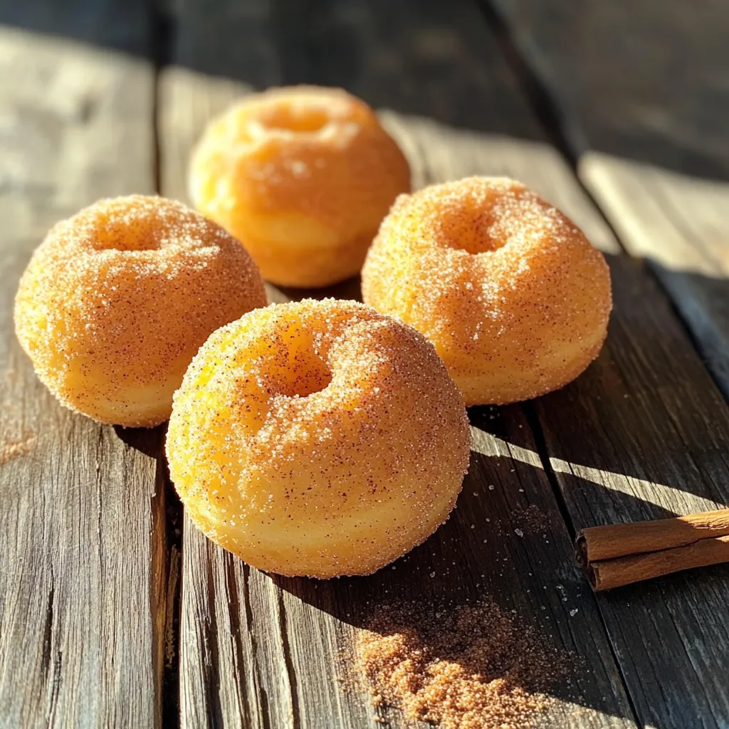 - 1 cup all-purpose flour - 1/4 cup granulated sugar - 2 teaspoons baking powder - 1/2 teaspoon ground cinnamon (plus extra for coating) - 1/4 teaspoon salt - 1/2 cup whole milk - 1 large egg - 2 tablespoons unsalted butter, melted - 1 teaspoon vanilla extract - 1/2 cup granulated sugar (for coating) - Oil spray for air fryer You can swap all-purpose flour with a gluten-free blend. It works well. For a dairy-free option, use almond milk instead of whole milk. If you don’t have unsalted butter, use salted butter and cut the added salt. You can also replace granulated sugar with coconut sugar for a healthier option. Always pick fresh ingredients. Look for flour with a good date on the package. Choose a brand of baking powder that is not expired. For spices, check that ground cinnamon smells strong. Fresh eggs should be clean and without cracks. When buying milk, select whole milk for the best flavor. To start, gather your ingredients. You will need: - 1 cup all-purpose flour - 1/4 cup granulated sugar - 2 teaspoons baking powder - 1/2 teaspoon ground cinnamon (plus extra for coating) - 1/4 teaspoon salt - 1/2 cup whole milk - 1 large egg - 2 tablespoons unsalted butter, melted - 1 teaspoon vanilla extract - 1/2 cup granulated sugar (for coating) - Oil spray for air fryer Next, grab a mixing bowl. Whisk together the flour, 1/4 cup sugar, baking powder, 1/2 teaspoon cinnamon, and salt. Make sure everything is mixed well. Then, in another bowl, mix the milk, egg, melted butter, and vanilla extract. Stir until it is fully blended. Now, pour the wet mix into the dry mix. Gently stir to combine. It’s okay if there are some lumps. Avoid overmixing to keep the donut holes light. Preheat your air fryer to 350°F (175°C). Spray the basket lightly with oil spray to stop sticking. Take a small cookie scoop or your hands and form the dough into 1-inch balls. Place them in the air fryer basket. Make sure to leave space between each ball. Air fry the donut holes for 8-10 minutes. They should turn golden brown and be fully cooked. To check if the donut holes are done, look for a nice golden color. You can also insert a toothpick into one. If it comes out clean, they are ready! Once cooked, remove the donut holes and let them cool for about 2 minutes. After that, toss them in a bowl with the cinnamon and sugar mix. Coat them well for that sweet finish. Enjoy your warm, homemade treats! To get soft and fluffy donut holes, mix the wet and dry ingredients gently. Overmixing will make them tough. You want some lumps in the batter. When you scoop the dough, aim for 1-inch balls. This size helps them cook evenly. Spray your air fryer basket with oil to avoid sticking. This small step makes a big difference. One common mistake is not preheating the air fryer. Preheating helps the donut holes rise well. Another mistake is overcrowding the basket. Leave space between the donut holes so air can flow. This keeps them from getting soggy. Lastly, don’t skip the cinnamon-sugar coating. It adds that sweet touch we all love. Serve these donut holes warm for the best taste. You can pair them with coffee or milk. If you want to get fancy, serve them with a side of chocolate sauce. Kids love to dip! You can also sprinkle extra cinnamon on top for a fun twist. Enjoy your tasty treat! {{image_2}} You can easily change the flavor of your donut holes. Try adding chocolate chips for a sweet twist. You can also mix in chopped nuts for a fun crunch. A splash of almond extract can bring a lovely taste. If you love fruit, add some mashed banana or applesauce. These add-ins make your donut holes unique. Instead of tossing your donut holes in cinnamon sugar, try a glaze. A simple glaze of powdered sugar and milk works great. Just mix two cups of powdered sugar with a few tablespoons of milk. For a twist, add a dash of vanilla or lemon juice. This glaze gives a sweet shine to your treats. You can also try a chocolate glaze for a richer flavor. Air fryers cook faster than ovens. They also use less oil, which makes your donut holes lighter. In an oven, you can bake them at 350°F (175°C) for about 12-15 minutes. The texture will be a bit different, but still tasty. If you prefer a softer donut, the oven is a good choice. However, the air fryer gives a crispier outside that many enjoy. To keep your donut holes fresh, store them in an airtight container. They taste best within a day or two. If you have more leftover, you can keep them in the fridge for up to a week. Just remember, they may lose some softness. To reheat, place the donut holes in the air fryer at 350°F for about 3 minutes. This makes them warm and crispy again. You can also use a microwave, but they won't be as crunchy. Heat them in 10-second bursts until warm. Freezing is a great option for extra donut holes. First, let them cool completely. Then, place them in a single layer on a baking sheet. Freeze for about an hour, then transfer them to a freezer bag. They can last up to three months in the freezer. When ready to eat, just reheat in the air fryer. Yes, you can use other flours. Almond flour or whole wheat flour work well. Each type changes the taste and texture. Almond flour gives a nutty flavor. Whole wheat flour adds a hearty touch. Just note, results may vary. You may need to adjust liquid amounts. Experiment and find what you like best! Check the color and texture. Donut holes should be golden brown. They should feel firm to the touch. If they spring back when pressed, they are done. You can also use a toothpick. Insert it into the center; it should come out clean. If it comes out wet, cook them a bit longer. Any air fryer can make donut holes. A model with a basket is great. Look for one with even heat and good reviews. Some popular brands include Ninja and Cosori. Size matters too. Make sure it fits your kitchen and can hold enough donut holes. The right air fryer makes cooking easier and more fun! You learned about key ingredients for donut holes and how to pick the best ones. We covered step-by-step instructions to ensure perfect cooking and checking for doneness. I shared tips to get the right texture and avoid common mistakes. We also explored flavor add-ins and different baking methods. Lastly, I provided storage tips and answers for your burning questions. Donut holes can be easy and delicious with the right steps. Enjoy making your tasty treats!