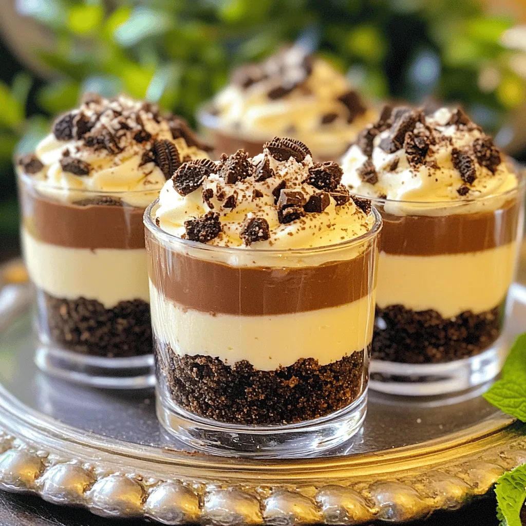 - 1 cup Oreo cookie crumbs - 2 tablespoons unsalted butter, melted - 8 oz cream cheese, softened - 1/2 cup Nutella - 1/2 cup powdered sugar - 1 teaspoon vanilla extract - 1 cup heavy cream - Additional Oreo cookies - Shaved chocolate The ingredients are simple and can be found easily. First, you need Oreo cookie crumbs for the crust. You can crush whole cookies in a food processor or put them in a bag and smash them with a rolling pin. Mix these crumbs with melted butter to make a tasty base. Next, the filling needs cream cheese, which should be softened. This helps it blend smoothly with other ingredients. You will also need Nutella, which gives the cheesecake its rich, chocolatey flavor. Don't forget the powdered sugar for sweetness and vanilla extract for a hint of flavor. Finally, whip the heavy cream to add lightness to the filling. This creates a fluffy texture that balances the richness of the cream cheese and Nutella. For optional toppings, you can use more crushed Oreo cookies or shaved chocolate. These make the dessert look pretty and add extra flavor. Enjoying these cheesecake cups is an easy delight! - In a bowl, combine 1 cup of Oreo cookie crumbs and 2 tablespoons of melted butter. - Mix until the crumbs are well-coated. - Divide this mixture into serving cups. - Press the mixture down firmly to form a crust at the bottom. - In another bowl, beat 8 oz of softened cream cheese, 1/2 cup of Nutella, 1/2 cup of powdered sugar, and 1 teaspoon of vanilla extract. - Mix until the filling is smooth and creamy. - In a third bowl, whip 1 cup of heavy cream until stiff peaks form. - Gently fold the whipped cream into the Nutella mixture. - Be careful not to deflate the whipped cream. - Spoon or pipe this mixture over the Oreo crust in the cups. - Fill them almost to the top. - Crumble additional Oreo cookies and sprinkle them on top. - Chill the cheesecake cups in the refrigerator for at least 4 hours. - For best results, chill overnight. - Before serving, you can garnish with shaved chocolate if you like. To get the best texture, start with softened cream cheese. This helps it blend smoothly with Nutella. If it’s too cold, lumps form and ruin the mix. Leave cream cheese out for about 30 minutes before using it. When you whip the heavy cream, aim for stiff peaks. This means it holds its shape well. After whipping, gently fold the cream into the Nutella mix. Use a spatula and lift the cream from the bottom. This keeps the air in and makes your cheesecake light and fluffy. To make your cheesecake cups look great, use clear cups. This shows off the pretty layers of cookies and cheesecake. Serve them on a colorful platter to catch the eye. For a pop of color, add a mint sprig on top. You can also sprinkle some extra Oreo crumbs for a fun touch. Chilling is key for great flavor and texture. I suggest chilling the cheesecake cups for at least 4 hours. For best results, chill them overnight. This lets the flavors mix well. Plus, it firms up the cheesecake, making it easier to eat. {{image_2}} You can change the flavor of these cheesecake cups easily. Swap Nutella for other spreads, like peanut butter or almond butter. This swap gives each cup a new twist. You can also add different extracts. For example, almond extract adds a nice nutty flavor. Coconut extract gives a tropical vibe. These small changes can make a big difference in taste. If you want to try something new, switch up the crust. Instead of Oreo cookie crumbs, you can use graham crackers or shortbread cookies. Both options work well and taste great. For those who need gluten-free options, use gluten-free cookies. This keeps the cheesecake cups friendly for everyone. You can make these cheesecake cups fit different diets. For dairy-free options, use vegan cream cheese and coconut cream instead of heavy cream. This way, everyone can enjoy the treat. If you want a vegan version, replace all dairy with plant-based alternatives. It’s fun to adapt recipes to fit your needs while still keeping them tasty. To keep your cheesecake cups fresh, store them in the fridge. Use an airtight container. This helps prevent them from drying out or absorbing other smells. If you have leftovers, cover each cup with plastic wrap. This keeps them safe and tasty. If you want to freeze these cups, it’s a bit tricky. The cream can change texture when thawed. However, if you must freeze them, make sure they are well-wrapped. Use freezer-safe containers or bags. Just remember to eat them within a month for the best taste. These cheesecake cups will last in the fridge for about 3 to 5 days. Keep an eye on them! If they start to look or smell off, it's best to toss them. Signs of spoilage include a sour smell or a change in texture. Always trust your senses to keep things safe. Enjoy your sweet treat while it’s fresh! Yes, you can use different types of cream cheese. Try flavored cream cheese for a twist. Brands like whipped or light cream cheese work well too. They may change the texture slightly. However, the taste will still be yummy. Just make sure it’s softened for easy mixing. Making these cheesecake cups ahead is simple. Prepare the crust and filling as usual. After filling the cups, cover them tightly with plastic wrap. Store in the fridge. They can sit for one to two days before serving. This makes them perfect for parties or gatherings. Chilling is crucial for these cups. It helps the filling set properly. Chilling also improves the flavors. The cheesecake will taste richer and creamier after chilling. Aim for at least four hours in the fridge. Overnight chilling is even better for the best texture. These Nutella cheesecake cups are quick and easy to make. Start with an Oreo crust and blend cream cheese with Nutella. Fold in whipped cream for lightness, then chill before serving. You can add toppings like extra Oreo crumbles or shaved chocolate. Keep these variations in mind for fun twists. Remember to store the leftovers properly for the best taste. Enjoy these delicious treats fresh or share them at your next gathering. They’re sure to impress!