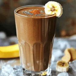 - 1 cup brewed coffee, cooled - 1 ripe banana - 1 scoop chocolate protein powder - 1 tablespoon unsweetened cocoa powder - 1 tablespoon almond butter - 1/2 cup unsweetened almond milk (or any milk of choice) - 1 tablespoon chia seeds (optional) - Ice cubes - Sweetener to taste (like honey or agave syrup) To make a tasty Protein Mocha Coffee Smoothie, you need some key ingredients. First, brew one cup of your favorite coffee and let it cool. This step is important. It keeps the banana from warming up too much when you blend. Next, grab a ripe banana. A perfect banana adds natural sweetness. Then, you’ll need one scoop of chocolate protein powder. This boosts the smoothie with protein. Follow this with one tablespoon of unsweetened cocoa powder for a rich chocolate flavor. Add one tablespoon of almond butter for creaminess and healthy fats. You can use almond milk or any milk you prefer; just use half a cup. If you want more fiber, consider adding one tablespoon of chia seeds. Lastly, toss in some ice cubes for thickness and a sweetener like honey or agave syrup if you’d like it sweeter. This mix of ingredients creates a delicious and nutritious smoothie that is easy to make. - Start with your favorite coffee. Brew one cup using your chosen method. - Let the coffee cool to room temperature. Cooling it helps keep the banana from heating up. - In a blender, add the cooled coffee. Include one ripe banana for natural sweetness. - Next, scoop in one scoop of chocolate protein powder. Follow this with one tablespoon of unsweetened cocoa powder. - Then, add one tablespoon of almond butter for creaminess. Pour in half a cup of unsweetened almond milk. If you want extra fiber, include one tablespoon of chia seeds. - Now, toss in a handful of ice cubes. Adjust the amount based on how thick you want your smoothie. - Blend on high for 30 to 45 seconds. You want it smooth and creamy. - After blending, taste your smoothie. If it needs some sweetness, add your choice of sweetener. - Blend again briefly to mix in the sweetener. - Pour your smoothie into a tall glass or a protein shaker. - For a nice finish, sprinkle cocoa powder or chia seeds on top before serving. For the protein powder, I suggest using a chocolate-flavored option. It adds rich taste and pairs well with the cocoa. Brands like Optimum Nutrition and Orgain are great choices. If you prefer a plant-based option, try pea or hemp protein. These options offer good nutrition without dairy. If you don’t have almond butter, you can use peanut butter or sunflower seed butter. Both give a nice creamy texture and flavor. For a milk substitute, oat milk is a good choice if you want a creamier feel. Also, coconut milk can add a delightful taste. To get the right thickness, adjust your ice and liquid. If you want a thicker smoothie, use more ice. If it's too thick, add a splash more almond milk. Start with half a cup of almond milk and add more as needed. When blending, start on a low speed. This helps all the ingredients mix well. After a few seconds, switch to high speed for a smooth finish. Blend for about 30 to 45 seconds. You want it creamy, not lumpy. Protein powders pack a punch of nutrition. They help build muscle and keep you full longer. Chocolate protein powder also has antioxidants, which are great for your health. Almond milk has fewer calories than dairy milk. It’s also lactose-free, making it easier to digest. Almond milk is rich in vitamin E, which is good for your skin and heart. If you choose dairy, look for low-fat options to keep it healthy. {{image_2}} You can change the flavor of your Protein Mocha Coffee Smoothie easily. Try adding different fruits. Some great choices are strawberries, blueberries, or even mango. These fruits add a sweet twist and extra nutrients. You can also sprinkle some nutmeg or cinnamon on top. This small change gives a warm and cozy taste. Both spices enhance the chocolate flavor and make your drink feel special. If you want a vegan option, swap the chocolate protein powder for a plant-based one. Look for pea or hemp protein. These options still give you protein without animal products. You can also change the milk. Use coconut milk for a rich, creamy texture or oat milk for a mild flavor. Both options work great and make your smoothie tasty. You can create fun, seasonal smoothies too. In the fall, try a pumpkin mocha smoothie. Add half a cup of pumpkin puree and a pinch of pumpkin spice. This gives you that warm, autumn feel. In the summer, make a berry mocha smoothie. Blend in some fresh berries like raspberries and blueberries. They add brightness and freshness, perfect for hot days. These seasonal twists keep your smoothie interesting all year round! After making your Protein Mocha Coffee Smoothie, store any leftovers in the fridge. Use an airtight container to keep it fresh. Glass jars work great for this. They help keep the flavor and prevent spills. You can keep your smoothie in the fridge for up to 24 hours. After that, the taste and texture may change. Look for signs of spoilage, like a sour smell or separation. If it smells off or looks weird, it’s better to toss it. If you have extra smoothie, think about fun ways to use it. You can pour it into molds and freeze it to make smoothie pops. These are great for hot days! You can also add the leftover smoothie to yogurt or oatmeal for a tasty treat. Yes, you can use decaf coffee. It will change the taste slightly, but it works well. Decaf coffee still gives you that rich coffee flavor without the caffeine jitters. Many enjoy decaf for its smooth taste. It’s a great option for late-night snacks or if you are sensitive to caffeine. To make this smoothie lower in sugar, use less sweetener. You can skip the sweetener entirely if you like. Try adding a dash of vanilla extract for flavor instead. You can also use unsweetened cocoa powder, as it adds depth without extra sugar. Another option is to use a sugar substitute like stevia or monk fruit. Yes! This smoothie is perfect for breakfast. It has protein from the powder and almond butter. The banana adds natural sweetness and fiber. This combo keeps you full and energized. A protein-packed breakfast helps with muscle repair and keeps your energy levels steady throughout the morning. You can prep this smoothie in advance! Blend all the ingredients and store it in the fridge for up to 24 hours. If you want to keep it fresh, pour it into an airtight container. Just give it a quick shake before you drink it. If you want to freeze it, pour it into ice cube trays for later. This smoothie combines flavor and health. We covered the key ingredients and steps needed to make it. You can switch the flavors to match your taste. Remember to store leftovers right for the best taste. With these tips, you can enjoy a tasty drink anytime. Make this smoothie part of your healthy routine, and enjoy its benefits each day. You’ll find new favorite ways to mix it up!