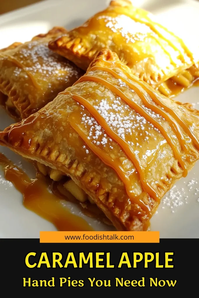 Indulge in the sweet, messy joy of Caramel Apple Hand Pies with this easy recipe! These delightful treats combine juicy apples, warm spices, and rich caramel all wrapped in flaky pie crust. Perfect for a cozy dessert or a fun family baking activity. Create these hand pies today and impress your loved ones! Click to explore the full recipe and bring some deliciousness to your kitchen. #CaramelAppleHandPies #BakingFun #FallDesserts #SweetTreats