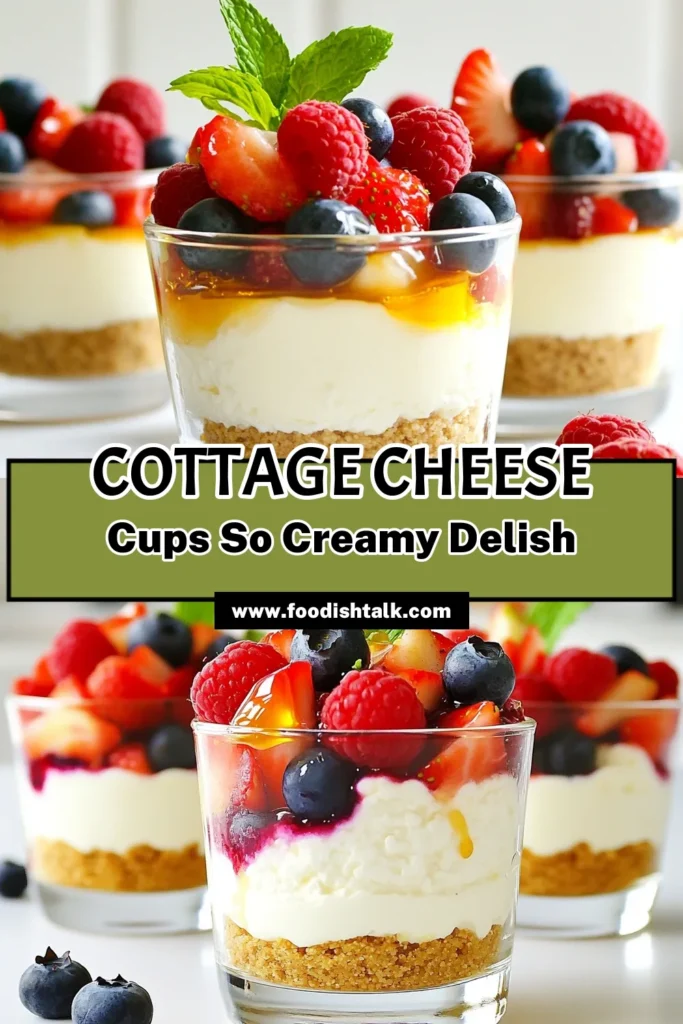 Indulge in a sweet and creamy treat with these easy Cottage Cheese Cheesecake Cups! Made with blended cottage cheese and Greek yogurt, this delightful dessert is not only delicious but healthy too. Perfect for gatherings or a quick snack, discover how to whip up these cheesecake cups in just minutes. Click through for the full recipe, and get ready to impress your family and friends! #CottageCheese #Cheesecake #HealthyDesserts #DessertIdeas