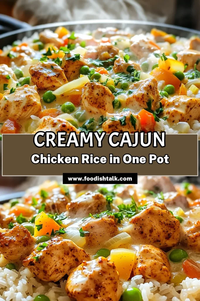 Savor the rich flavors of our One Pot Creamy Cajun Chicken Rice! This easy recipe combines tender chicken, zesty Cajun seasoning, and creamy goodness all in one pot. Perfect for busy weeknights, it’s a delicious meal idea that your family will love. Don't miss out on this comforting dish—click through for the full recipe and start cooking today! #CajunChicken #OnePotMeal #EasyRecipes #ComfortFood