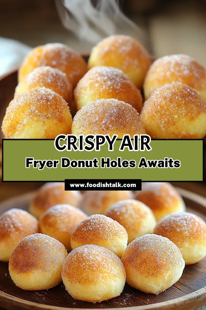 Indulge in these mouthwatering Air Fryer Cinnamon Sugar Donut Holes that are quick and easy to make! With just a handful of simple ingredients, you can whip up this delightful treat in under 20 minutes. Perfect for breakfast or a sweet snack, these fluffy, golden donut holes are coated in a tasty cinnamon-sugar mix. Click through to explore the full recipe and elevate your dessert game today!