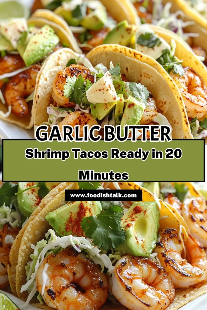Indulge in the deliciousness of Garlic Butter Shrimp Tacos with this easy sheet pan recipe! You'll love how quick it is to make these flavorful tacos, packed with juicy shrimp, savory garlic butter, fresh avocado, and crunchy cabbage. Perfect for a weeknight dinner or a fun gathering, these tacos are sure to impress. Click to explore the full recipe and make your taste buds dance! #ShrimpTacos #SheetPanRecipes #EasyDinner #SeafoodLovers