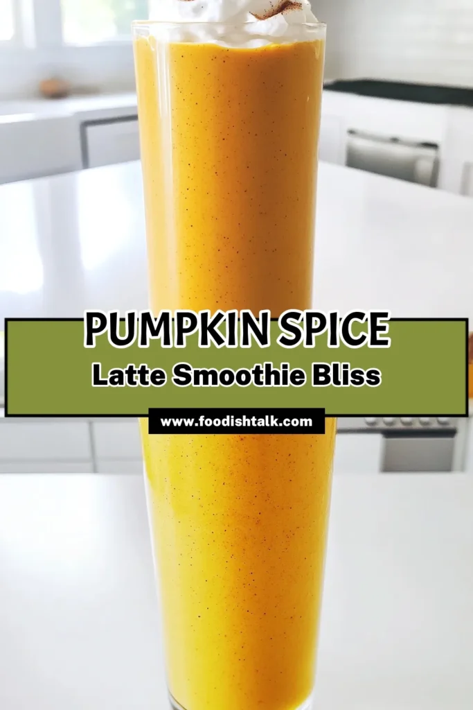 Indulge in the cozy flavors of fall with this delicious Pumpkin Spice Latte Protein Smoothie! Packed with nutritious ingredients like pumpkin puree, almond milk, and protein powder, this creamy treat is quick to make and perfect for a healthy snack. Blend it up in just five minutes and enjoy a taste of autumn in every sip. Ready to whip up something delightful? Click to explore the full recipe now! #PumpkinSpiceLatte #SmoothieRecipe #HealthyEating #FallFlavors