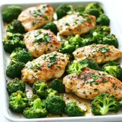 - 4 boneless, skinless chicken breasts - 2 cups broccoli florets - 4 tablespoons unsalted butter, melted - 5 cloves garlic, minced - 1 teaspoon dried thyme - 1 teaspoon paprika - Salt and pepper to taste - 1 lemon, zested and juiced - 1 tablespoon olive oil - Fresh parsley, for garnish Gathering the right ingredients is key for this dish. Start with four boneless, skinless chicken breasts. They cook evenly and stay juicy. Next, grab two cups of fresh broccoli florets. They add color and nutrients. Melt four tablespoons of unsalted butter. This will create a rich garlic butter that flavors the chicken and broccoli. You’ll need five cloves of garlic, finely minced. The garlic gives a strong flavor that pairs well with the chicken. Add one teaspoon of dried thyme and one teaspoon of paprika for depth. These herbs create a nice balance. Remember to season with salt and pepper to taste. For a bright kick, use one lemon. Zest it and juice it into your garlic butter. Finally, you’ll need one tablespoon of olive oil. This helps the broccoli roast perfectly. Don’t forget fresh parsley for garnish. It adds a nice touch of green and freshness to your dish. Now you have all the ingredients ready to create a flavorful meal! - Preheat the oven to 400°F (200°C). - Line a large baking sheet with parchment paper or foil. - In a small bowl, mix melted butter, minced garlic, thyme, paprika, lemon zest, lemon juice, salt, and pepper. This mix creates a tasty garlic butter marinade. - Place the chicken breasts on one side of the baking sheet. Brush half of the garlic butter over the chicken. Make sure to coat it well. - On the other side, toss the broccoli florets with olive oil, salt, and pepper. Spread the broccoli out in a single layer. - Drizzle the rest of the garlic butter over the broccoli for added flavor. - Bake in the preheated oven for about 20-25 minutes. Check the chicken's internal temperature. It should reach 165°F (75°C) and the broccoli should be tender and slightly crispy. - After baking, remove the sheet from the oven. Let it rest for a few minutes to keep the juices in the chicken. To make this dish pop, adjust your salt and pepper. Start with a pinch of salt. Taste and add more if needed. For pepper, a light sprinkle works well. You can also add red pepper flakes for heat. This brings a nice kick to the chicken and broccoli. If you want more flavor, try adding herbs like oregano or rosemary. Cook the chicken for 20 to 25 minutes. Check if it reaches 165°F (75°C). Use a meat thermometer for accuracy. Broccoli should be tender yet crisp. If the chicken is done, it is best to let it rest. This keeps it juicy and flavorful. Let it sit for about five minutes before serving. Serving directly on the sheet pan gives a rustic look. It’s easy and fun for a family meal. For a fancier touch, transfer to plates. Garnish with fresh parsley for color. Squeeze some lemon juice on top for extra zing. This adds brightness and enhances the flavors, making the dish even more delightful. {{image_2}} You can switch out broccoli for green beans or asparagus. Both add a nice crunch and flavor. For a splash of color, add bell peppers or carrots. They roast well and taste great with garlic butter. If you prefer dark meat, use chicken thighs instead of breasts. They stay moist and flavorful. For a vegetarian option, try tofu or chickpeas. Both soak up the garlic butter nicely and make a filling meal. To change the flavor, mix in different herbs and spices. Rosemary or oregano can give a fresh taste. You can also add a tangy sauce or sprinkle cheese on top. This creates a rich layer of flavor that will surprise your taste buds. After you enjoy your Sheet Pan Garlic Butter Chicken Broccoli, store any leftovers in the fridge. Use an airtight container to keep the dish fresh. It will last about three to four days. If you want to extend the life, use glass containers. They keep flavors better than plastic. To reheat, you have a few good options. The oven works best. Preheat it to 350°F (175°C). Place the chicken and broccoli on a baking sheet. Heat for about 10-15 minutes. This method keeps the chicken juicy and the broccoli crisp. You can also use a microwave. Just cover the dish to avoid drying out the food. Heat in short bursts, checking every minute. Want to freeze it? You can! Let it cool completely first. Then, place the chicken and broccoli in a freezer-safe bag. Squeeze out all the air before sealing. It’s best to eat it within three months. When ready to eat, thaw it in the fridge overnight. Reheat in the oven for best results. This way, you’ll keep that delicious flavor. Yes, you can prepare the garlic butter marinade a day before. Mix the melted butter, garlic, thyme, paprika, lemon juice, zest, salt, and pepper. Store it in the fridge. You can also marinate the chicken in advance. Just cover it and keep it cool until you are ready to cook. This dish pairs well with many sides. Here are some ideas: - Rice or quinoa for a filling base - Mashed potatoes for a creamy touch - A fresh garden salad for crunch - Crusty bread to soak up the butter sauce Absolutely! You can make a few easy swaps: - Use olive oil instead of butter for a dairy-free option. - Swap chicken for tofu or chickpeas for a vegetarian dish. - Change broccoli to other veggies like green beans or carrots. Check the chicken's internal temperature. Use a food thermometer if you have one. It should reach 165°F (75°C). The juices should run clear, not pink. If you cut into it, the meat should look opaque and firm. Yes, you can double it easily! Just make sure your baking sheet is big enough. If not, use two sheets. Keep the same cooking time, but check the chicken’s temperature to ensure it cooks evenly. This blog post covered a simple garlic butter chicken and broccoli recipe. We explored the key ingredients, step-by-step instructions, and tips for perfect results. I shared ways to adjust the flavors and substitute ingredients to suit your taste. Remember, you can store leftovers or freeze the dish for later. With these guidelines, you can enjoy a tasty, healthy meal with ease. Cooking doesn’t have to be hard. Enjoy your delicious creation!