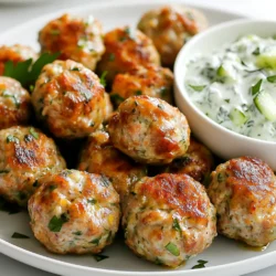 For these Greek turkey meatballs, here are the main items you need: - 1 lb ground turkey - 1/2 cup breadcrumbs (preferably whole wheat) - 1/4 cup grated parmesan cheese - 1/4 cup fresh parsley, finely chopped - 1/4 cup green onions, sliced - 2 cloves garlic, minced - 1 large egg, beaten These ingredients create a sturdy base. The turkey gives a lean protein, while breadcrumbs and cheese add texture and flavor. Next, we add flavor with these seasonings: - 1 teaspoon dried oregano - 1 teaspoon salt - 1/2 teaspoon black pepper - 2 tablespoons olive oil Oregano brings a classic Mediterranean taste. Salt and pepper enhance the overall flavor. Olive oil keeps the meatballs moist as they cook. Now, let’s make the tzatziki sauce. Gather these ingredients: - 1 cup Greek yogurt - 1 small cucumber, grated and drained - 1 garlic clove, minced - 1 tablespoon fresh dill, chopped - 1 tablespoon lemon juice - Salt to taste This tzatziki adds a refreshing touch to the meatballs. The yogurt is creamy, while cucumber and dill provide crunch and freshness. The garlic and lemon juice give it a nice zing. {{ingredient_image_1}} To start, grab a large mixing bowl. Combine these ingredients: - 1 lb ground turkey - 1/2 cup breadcrumbs - 1/4 cup grated parmesan cheese - 1/4 cup fresh parsley, finely chopped - 1/4 cup green onions, sliced - 2 cloves garlic, minced - 1 teaspoon dried oregano - 1 teaspoon salt - 1/2 teaspoon black pepper - 1 large egg, beaten Mix all these well. I like to use my hands for this. It helps blend the flavors. Make sure everything is evenly mixed. This step is crucial for tasty meatballs. Now, it’s time to shape the meatballs. Use your hands to take a small amount of the mixture. Roll it into a ball that is about 1 inch wide. Place each ball on a baking sheet lined with parchment paper. Next, heat 2 tablespoons of olive oil in a large skillet over medium heat. Once the oil is hot, add the meatballs in batches. Be careful not to overcrowd the pan. Cook them for about 10 to 12 minutes. Turn the meatballs occasionally. You want them browned and cooked through. When done, remove them from the skillet and set aside. While the meatballs cook, let’s make the tzatziki sauce. In a bowl, combine these ingredients: - 1 cup Greek yogurt - 1 small cucumber, grated and drained - 1 garlic clove, minced - 1 tablespoon fresh dill, chopped - 1 tablespoon lemon juice - Salt to taste Mix these well until smooth. The cucumber should be well-drained. This keeps the sauce from being too watery. Taste and add salt if needed. This cool sauce pairs perfectly with the warm meatballs. To make great meatballs, start with fresh ground turkey. Mix it with breadcrumbs and cheese for flavor and texture. Use a large bowl to blend everything well. I like to add herbs like parsley and green onions. They give a fresh taste. When shaping, keep meatballs about one inch wide. This size helps them cook evenly. Don't crowd the pan while cooking. Give them space to brown nicely. Flip them occasionally for even cooking. You can make tzatziki a day before your meal. It tastes even better when the flavors blend. Start by grating the cucumber and draining it well. This step is key to avoid watery sauce. Mix the cucumber with Greek yogurt, garlic, dill, and lemon juice. Stir until smooth and creamy. Store in an airtight container in the fridge. Remember to taste and adjust salt before serving. Serve your meatballs with tzatziki on the side. They make a great dip. You can also place meatballs in pita bread for a fun wrap. Adding fresh greens like lettuce or spinach makes it light. For a complete meal, serve with a side of roasted veggies or a Greek salad. Enjoy these meatballs at parties or family dinners. They are sure to please everyone! Pro Tips Use Fresh Ingredients: Always opt for fresh herbs and quality ground turkey for the best flavor in your meatballs. Don’t Overcrowd the Pan: Cook the meatballs in batches to ensure they brown evenly and don’t steam. Chill the Mixture: If the meatball mixture feels too loose, chill it in the fridge for 15-20 minutes before shaping for easier handling. Customize Your Tzatziki: Feel free to add more garlic or herbs to the tzatziki to suit your taste. Mint also makes a great addition! {{image_2}} You can swap ground turkey for other meats. Ground chicken works well. It has a similar texture. You can also use lean beef or pork if you want more flavor. Each meat gives a unique taste. Just remember to adjust cooking times. Pork might take a bit longer to cook through. Want to spice things up? Add more herbs or spices to the meat mixture. Try cumin or smoked paprika for a twist. You could also use fresh mint for a fresher taste. If you're a fan of heat, add red pepper flakes. Each change can create a new flavor. For a vegetarian twist on tzatziki, use silken tofu. Blend it until it's smooth. Mix in grated cucumber, garlic, and dill just like before. You can also try using cashew cream for a nutty flavor. These options keep the cool, tangy vibe of the dip. They are perfect for those who want to skip dairy. Store leftover meatballs in an airtight container. Make sure they cool down first. Place a piece of parchment paper between layers to avoid sticking. They stay fresh in the fridge for up to three days. Reheat them in the oven or skillet for the best taste. Freezing is a great option for meal prep. Arrange the meatballs in a single layer on a baking sheet. Freeze them until solid, about one hour. Then, transfer them to a freezer bag. Label the bag with the date. They can last up to three months in the freezer. When ready to eat, thaw in the fridge overnight before reheating. Store tzatziki in a sealed container in the fridge. It stays fresh for about three days. Make sure to stir well before serving. If you notice any separation, it's normal. Just give it a good mix. For longer storage, you can freeze tzatziki, but the texture may change. Yes, you can use regular yogurt instead of Greek yogurt. However, Greek yogurt has a thicker texture and more flavor. If you use regular yogurt, strain it first to remove excess water. This will keep your tzatziki creamy and prevent it from being runny. To boost flavor, add more herbs and spices. Fresh herbs like basil or mint work well. You can also mix in some feta cheese for a salty kick. Don't forget about the garlic; it adds a lot of taste. Lastly, let the meatballs rest after mixing to let the flavors blend. These meatballs pair well with several sides. Serve them with pita bread for a classic touch. A fresh salad with cucumbers and tomatoes complements the flavors nicely. You might also enjoy them with rice or quinoa for a heartier meal. Don't forget the tzatziki for dipping! This post covers how to make delicious Greek Turkey Meatballs. We discussed key ingredients, from ground turkey to fresh herbs for flavor. I shared step-by-step guidance and helpful tips for perfect meatballs and tzatziki. Variations let you customize your meal to suit your taste. Plus, you learned storage tips for leftovers. Overall, this tasty dish is simple and fun to make. Enjoy cooking and experimenting with these flavors!