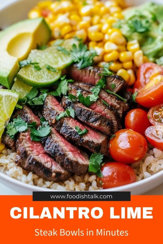 Discover the ultimate Cilantro Lime Steak Bowl recipe that combines tender marinated flank steak, healthy quinoa, and vibrant veggies for a delicious grilled steak salad! This fresh cilantro recipe is perfect for meal prep or a weeknight dinner. Enjoy the bold flavors from a simple flank steak marinade that enhances your bowls. Dive into this satisfying meal and elevate your healthy eating! Save this recipe now! #CilantroLimeSteak #HealthyQuinoaBowl #GrilledSteakSalad #FreshCilantroRecipes