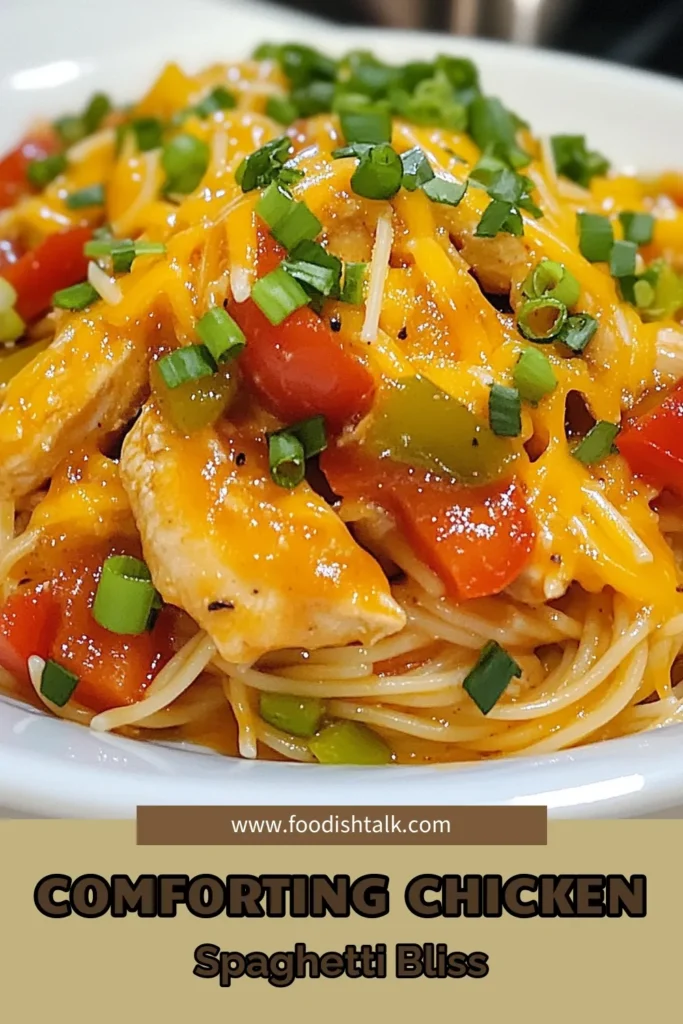 Indulge in this delicious Spicy Southern Chicken Spaghetti, the ultimate Southern Comfort Chicken dish! This Chicken Spaghetti Recipe combines tender chicken and spicy Cajun chicken pasta with melted cheese for a comforting meal. Perfect for weeknight dinners, this cheesy chicken spaghetti will be a family favorite. Try it tonight and enjoy a flavorful Southern chicken dish! Save this recipe to your Pinterest boards! #SouthernComfort #ChickenSpaghetti #CajunPasta #CheesyChickenSpaghetti