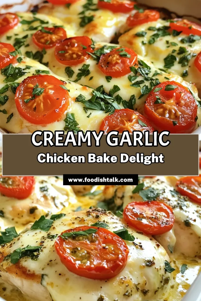 Discover the ultimate Creamy Garlic Herb Chicken Bake that's bound to be your new favorite! This Baked Chicken with Cream Cheese is rich, flavorful, and perfect for an easy chicken dinner recipe. With tender chicken breasts smothered in a delicious cream cheese mixture and topped with melty mozzarella, this Garlic Herb Chicken Recipe is a must-try. Click to save this Mozzarella Chicken Bake for your next meal! #CreamyGarlicHerbChicken #EasyDinnerRecipe #BakedChicken #ChickenRecipe