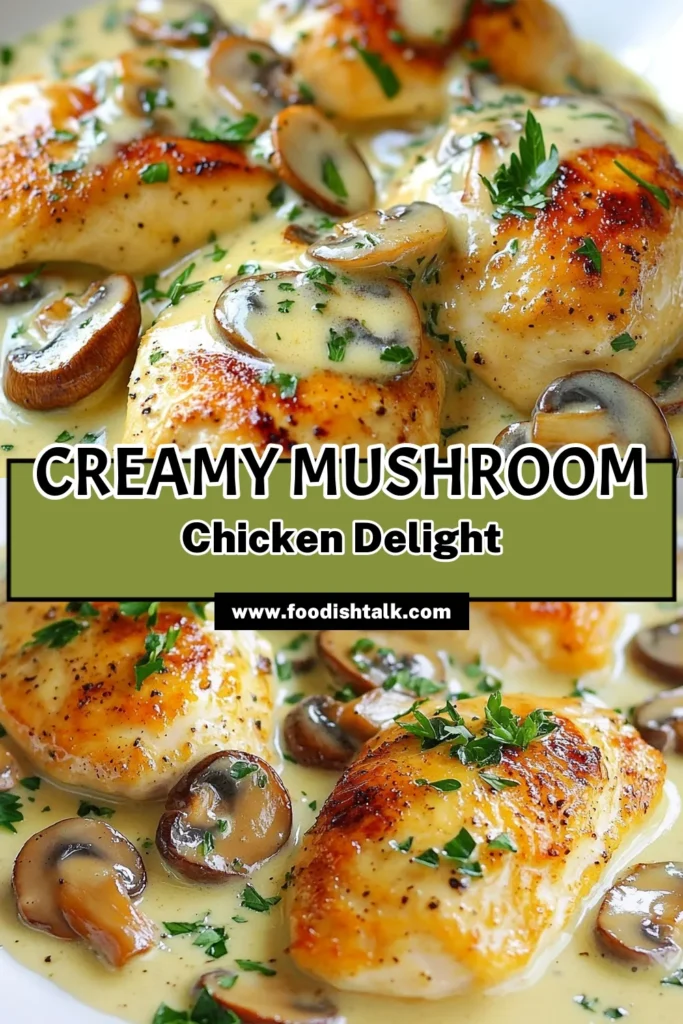 Discover this delicious Skillet Chicken Recipe featuring succulent boneless chicken breasts smothered in a rich Mushroom Cream Sauce. Perfect for an easy chicken dinner, this creamy mushroom sauce elevates weeknight meals in just 30 minutes. Follow our simple steps to create a dish that's sure to impress! Click to save this recipe and enjoy a delightful family meal tonight! #SkilletChicken #MushroomCreamSauce #EasyChickenDinner #BonelessChickenBreasts
