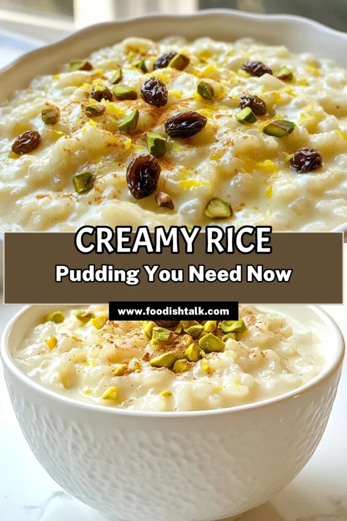 Indulge in this creamy rice pudding made with Arborio rice and sweetened condensed milk for a delightful dessert experience. This easy rice pudding recipe combines the richness of condensed milk with spices to create a luxurious condensed milk dessert. Perfect for family gatherings or a cozy night in, this sweetened condensed milk recipe will impress everyone. Don't miss out on this comforting treat; save and share now! #RicePudding #DessertRecipe #CondensedMilk #ComfortFood
