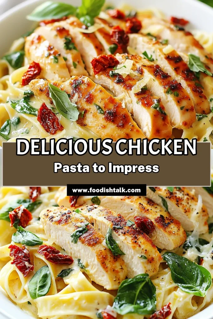 Indulge in the deliciousness of Marry Me Chicken Pasta! This creamy chicken pasta recipe features tender fettuccine, sun-dried tomatoes, and fresh spinach, making it an easy chicken dinner recipe that your loved ones will adore. Perfect for a romantic night or a quick weeknight meal, this fettuccine chicken recipe is a must-try! Cook it tonight and enjoy the love at first bite! #MarryMeChickenPasta #CreamyChickenPasta #EasyDinner #FettuccineRecipe