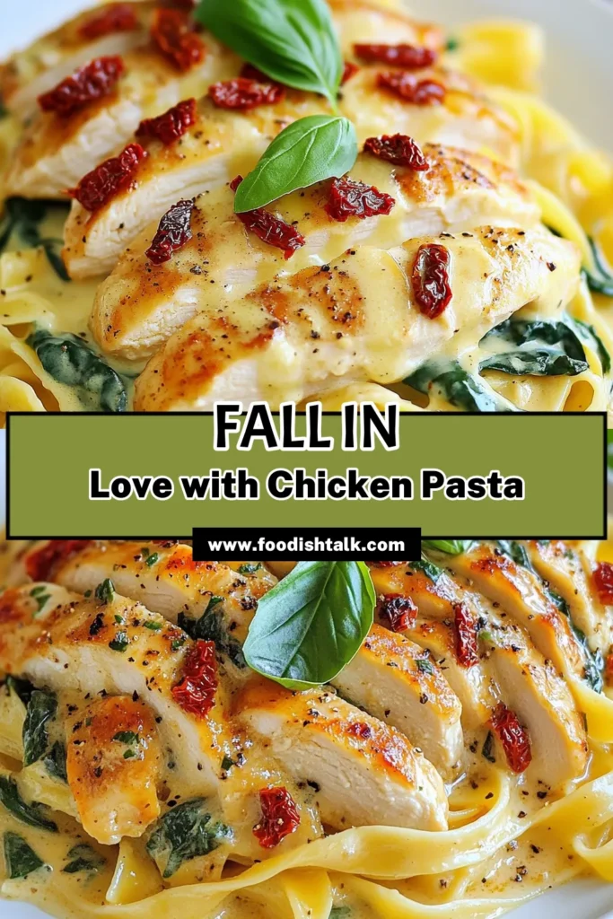 Indulge in this mouthwatering Marry Me Chicken Pasta, a must-try creamy chicken pasta recipe! This one-pan pasta meal features fettuccine with sun-dried tomatoes, fresh spinach, and delicious Parmesan, making it an easy chicken dinner recipe perfect for any night. Ready in under 30 minutes, it's sure to impress. Try it tonight and see why they’ll want to marry you! Save this recipe for your next dinner! #MarryMeChickenPasta #CreamyChickenPastaRecipe #EasyChickenDinnerRecipes #OnePanPastaMeals