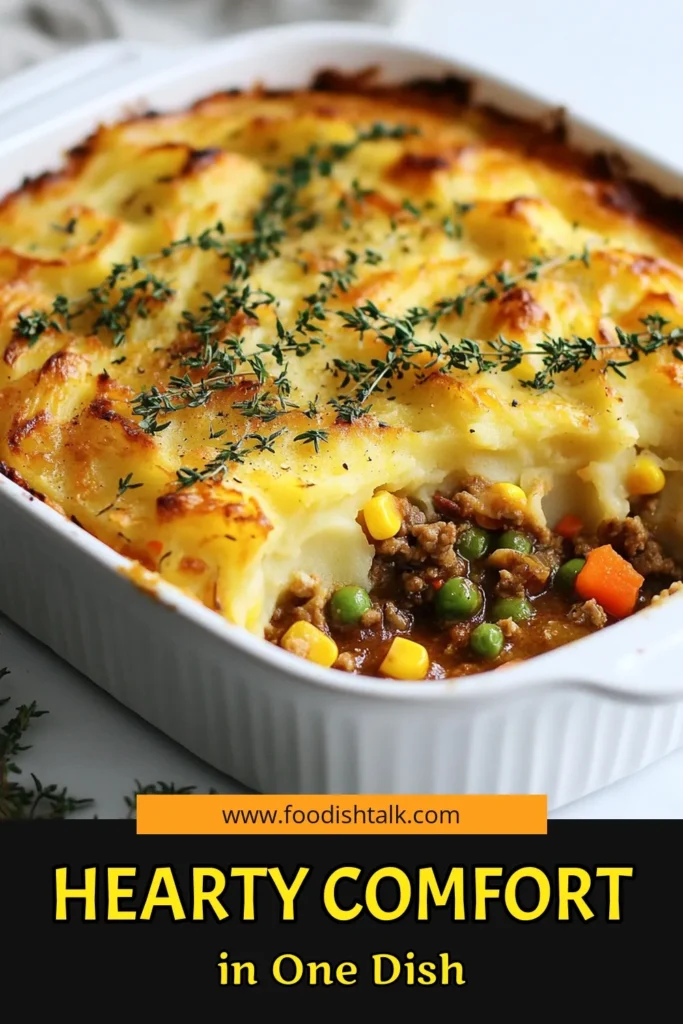 Indulge in this delicious homemade Shepherd's pie recipe, featuring savory ground lamb for a comforting meal. This easy Shepherd's pie is perfect for family dinners and hearty enough to satisfy everyone. With tender vegetables and creamy mashed potatoes, it’s the ultimate comfort food. Try this ground lamb Shepherd's pie today and warm up your kitchen! Save this recipe now for a delightful dining experience! #ShepherdsPie #ComfortFood #EasyRecipes #HomemadeCooking
