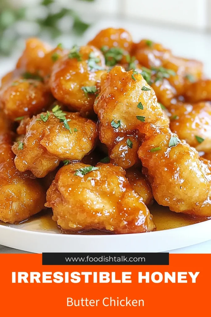 Indulge in this sweet savory Honey Butter Chicken recipe that's perfect for a cozy weeknight meal! This easy chicken dinner combines crispy chicken with a luscious honey garlic sauce, making it a family favorite. With quick chicken recipes like this, you'll impress everyone at the table. Don't miss out – save this irresistible Honey Butter Chicken recipe for your next dinner! #HoneyButterChicken #EasyDinner #ChickenRecipes #SweetSavoryRecipes