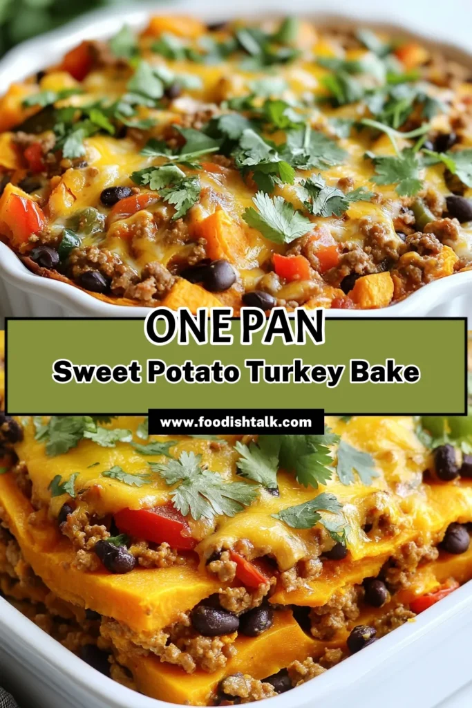 Looking for delicious ground turkey recipes? Try this easy and healthy Ground Turkey Sweet Potato Bake! This savory sweet potato bake combines tender sweet potatoes, juicy ground turkey, and black beans for a nutritious meal that everyone will love. Perfect for busy nights, this turkey and black beans casserole is a must-save. Enjoy healthy ground turkey dishes bursting with flavor! Pin this recipe now! #GroundTurkeyRecipes #SweetPotatoBake #HealthyEating #SavorySweetPotatoRecipes