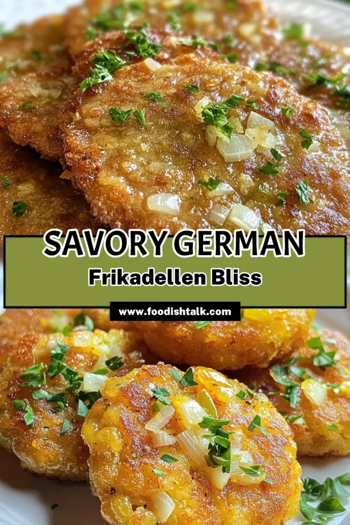 Discover the deliciousness of homemade German frikadellen with this easy German comfort food recipe! These savory meat patties combine ground beef and pork, enhanced with onions, garlic, and spices for mouthwatering flavor. Perfect for any meal, these frikadellen are sure to be a hit! Try this simple German frikadellen recipe today and enjoy a taste of Germany at home! Save this recipe for later! #GermanFrikadellen #SavoryMeatPatties #ComfortFood #EasyRecipes