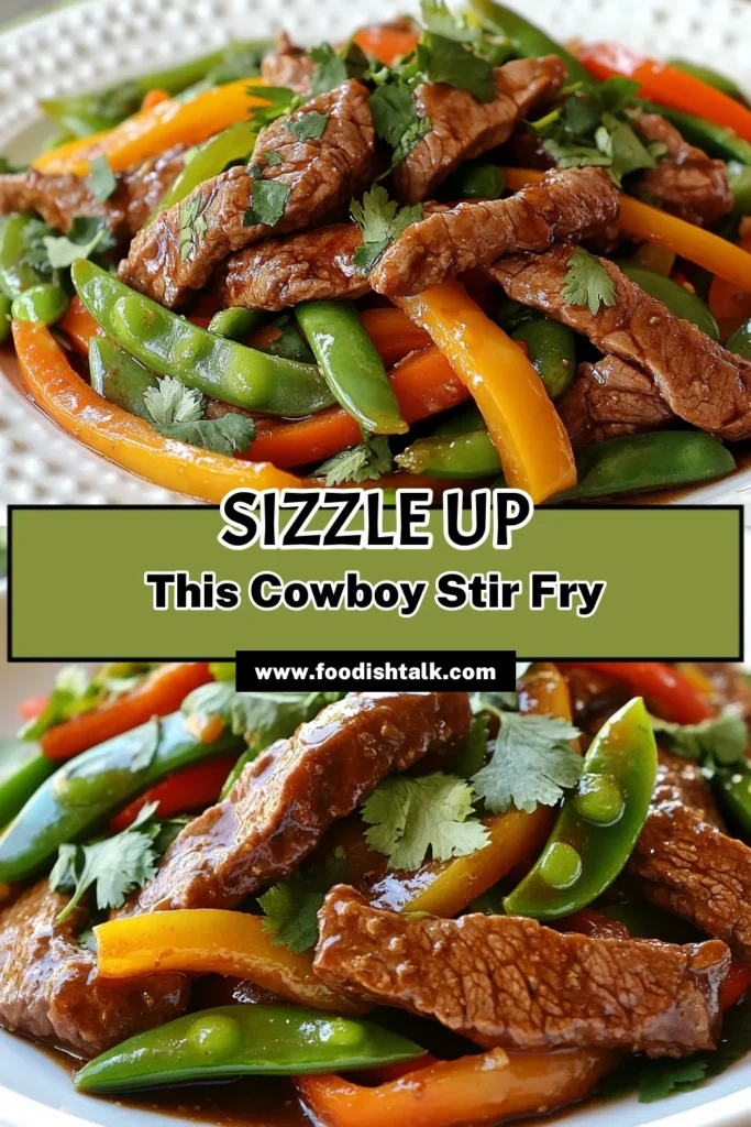 Discover the ultimate Cowboy stir fry recipe that's packed with flavor and goodness! This easy beef stir fry is a quick stir fry recipe perfect for weeknight dinners. With beef sirloin, vibrant vegetables, and a savory sauce, this healthy cowboy stir fry will delight your taste buds. Ready in just 20 minutes, it's a delicious way to enjoy a nutritious meal. Try it tonight and save for later! #CowboyStirFry #BeefStirFry #QuickRecipes #HealthyEating