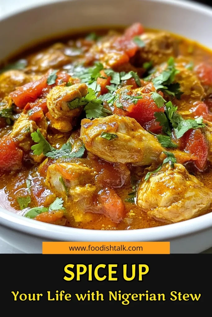 Discover the bold flavors of Spicy Nigerian Chicken Stew with this easy Nigerian Chicken Stew Recipe! This Authentic Nigerian Stew combines tender chicken and a spicy blend of habanero for a mouthwatering experience. Perfect for family dinners, this West African Chicken Stew delivers rich, comforting flavors. Ready to make your taste buds dance? Try this delicious recipe today! #NigerianFood #ChickenStew #SpicyNigerianChickenStew #WestAfricanCuisine
