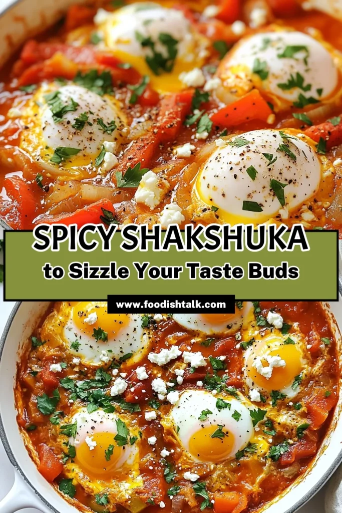 Discover the deliciousness of this Mediterranean shakshuka recipe, perfect for an easy shakshuka breakfast. This spicy shakshuka with feta is a healthy tomato and egg dish that combines rich flavors and vibrant ingredients. Enjoy a taste of traditional North African shakshuka in just 25 minutes. Try this recipe and elevate your breakfast game! Save it for your next meal! #Shakshuka #MediterraneanFood #BreakfastIdeas #HealthyRecipes