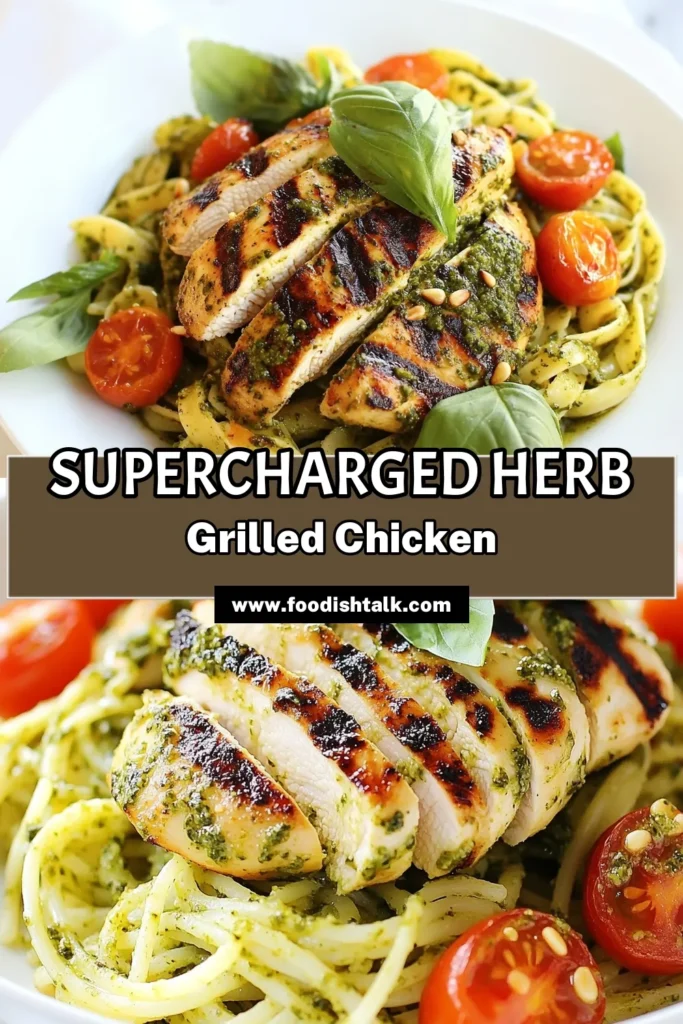 Discover the ultimate herb grilled chicken recipe paired with a vibrant pesto pasta dish that’s perfect for an easy grilled chicken dinner. This healthy chicken pasta recipe combines juicy grilled chicken with creamy basil pesto pasta salad for a delicious meal your family will love. Elevate your weeknight dinners with this flavorful recipe. Save it for your next cooking adventure! #HerbGrilledChicken #PestoPasta #EasyDinner #HealthyRecipes