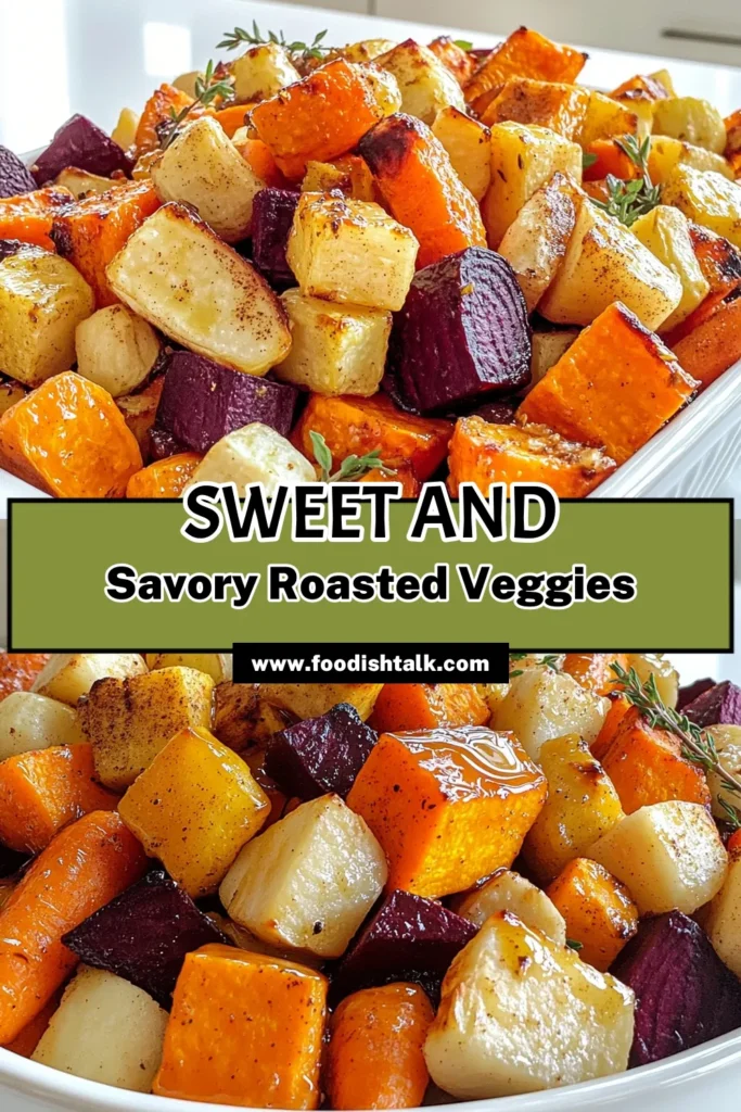 Elevate your dinner table with these delicious Maple Roasted Root Veggies! This easy recipe combines carrots, parsnips, sweet potatoes, and beetroot drizzled with maple syrup and spices for a flavorful treat. Perfect for a cozy meal, these roasted veggies are simple to prepare and bursting with natural sweetness. Try this recipe and impress your guests! Click to explore the full recipe now! #MapleRoastedVeggies #HealthyRecipes #FallFlavors #VegetarianDelight